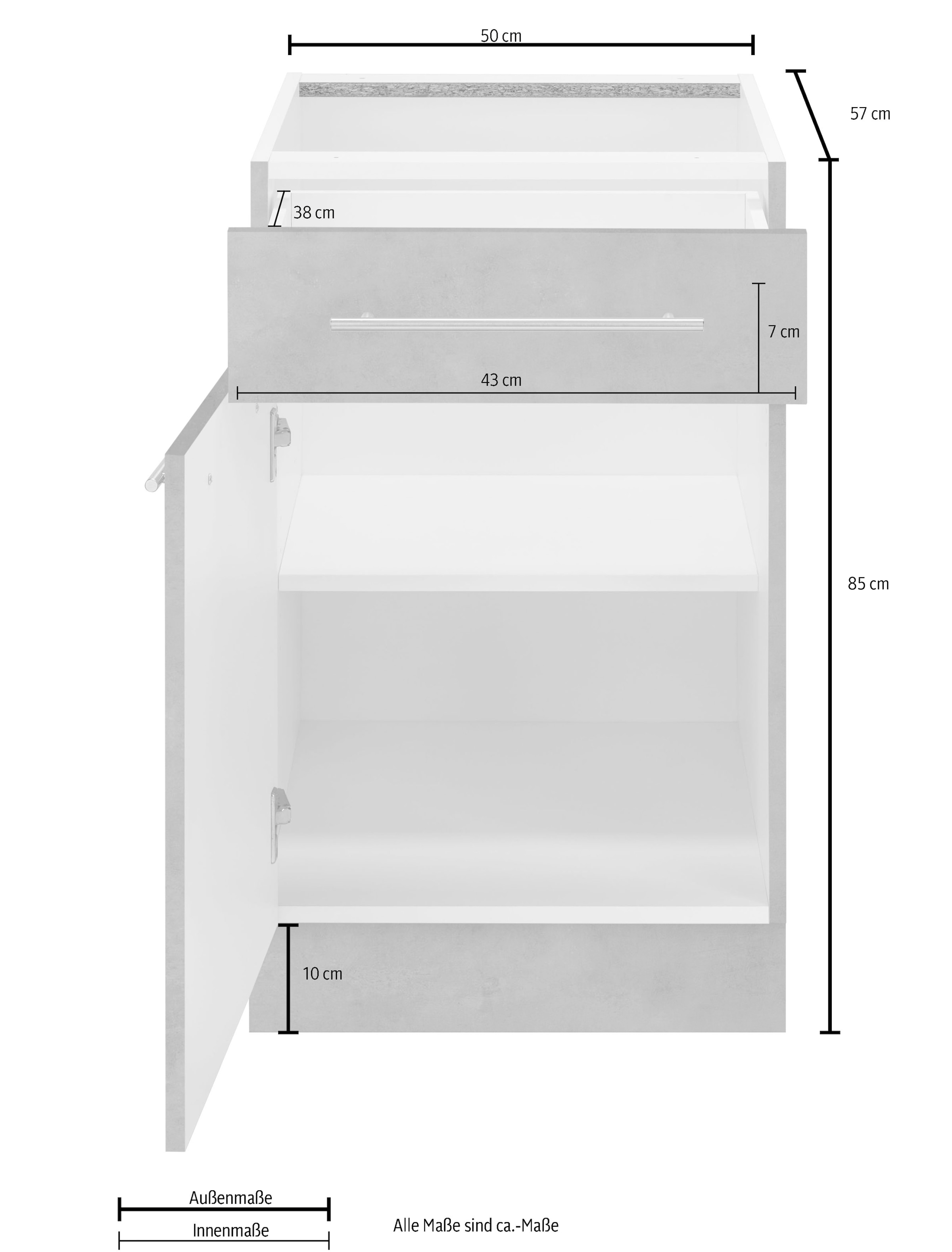 wiho Küchen Unterschrank »Flexi2«, Breite 50 cm