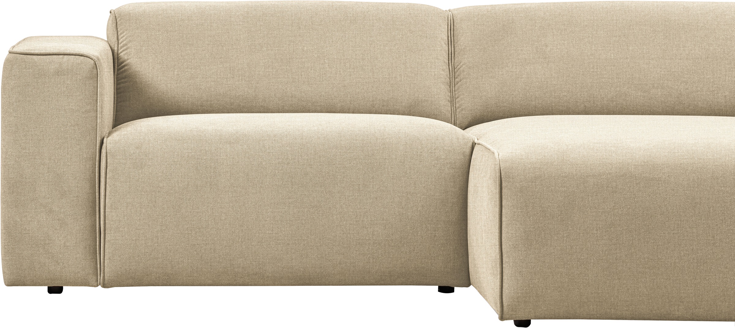 andas Ecksofa »Noord mit Kedernaht, Breite 234 cm«, Cord, Struktur, Webstoff, mit Wellenunterfederung, Massivholzrahmen