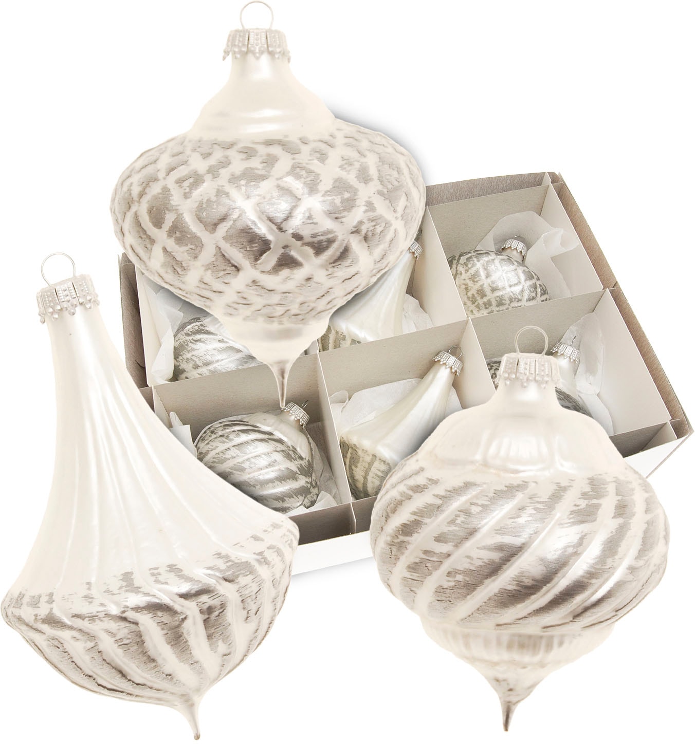 Guido Maria Kretschmer Home&Living Christbaumschmuck »Meerle, Weihnachtsbaumkugel, Christbaumkugel«, (Set, 6 tlg.), Weihnachtsdeko aus Glas, mundgeblasen und handbemalt