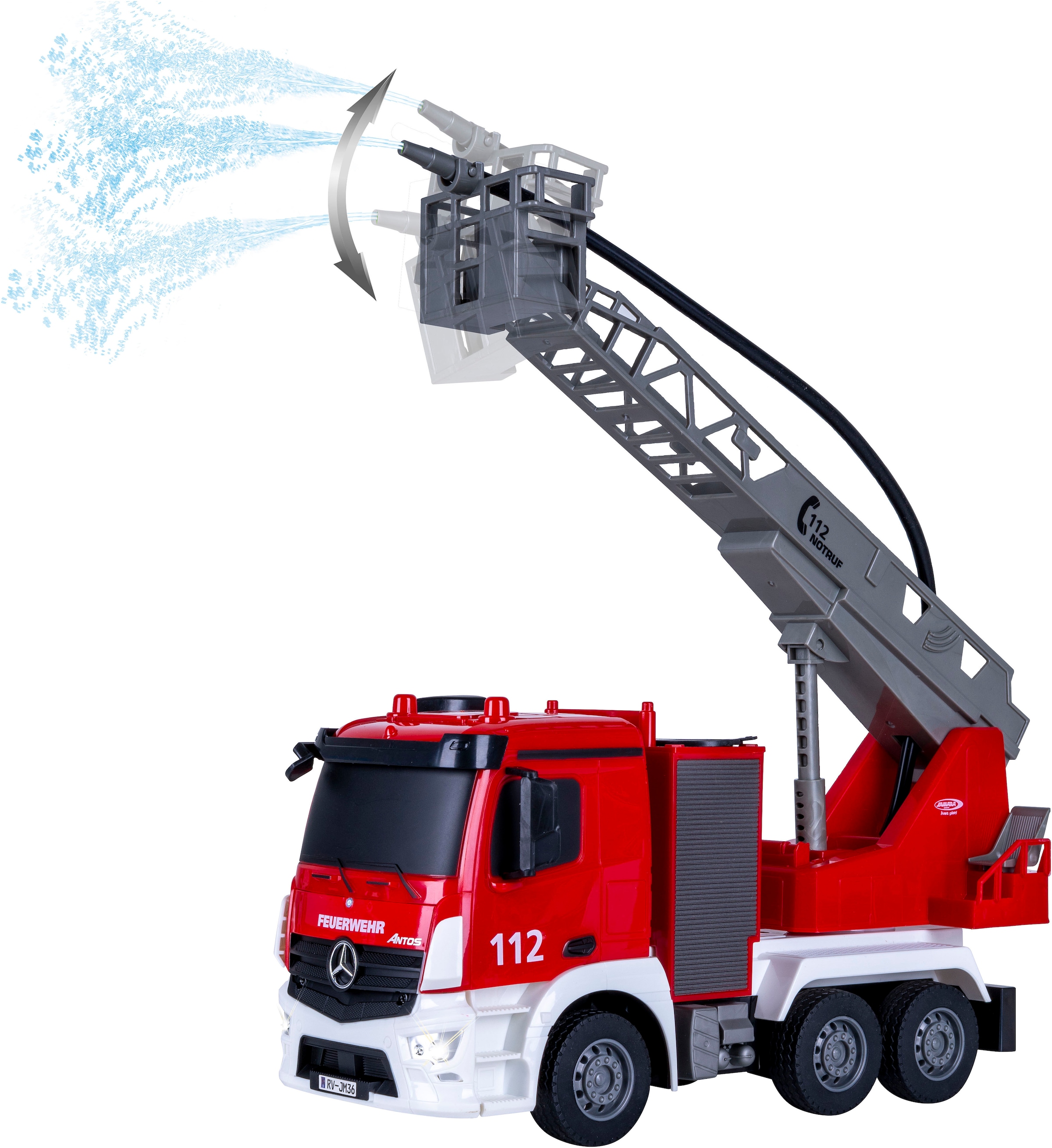 Jamara RC-LKW »Feuerwehr Drehleiter Mercedes -Benz Antos 2,4GHz«, mit Spritzfunktion; LED-Licht; Maßstab 1:26