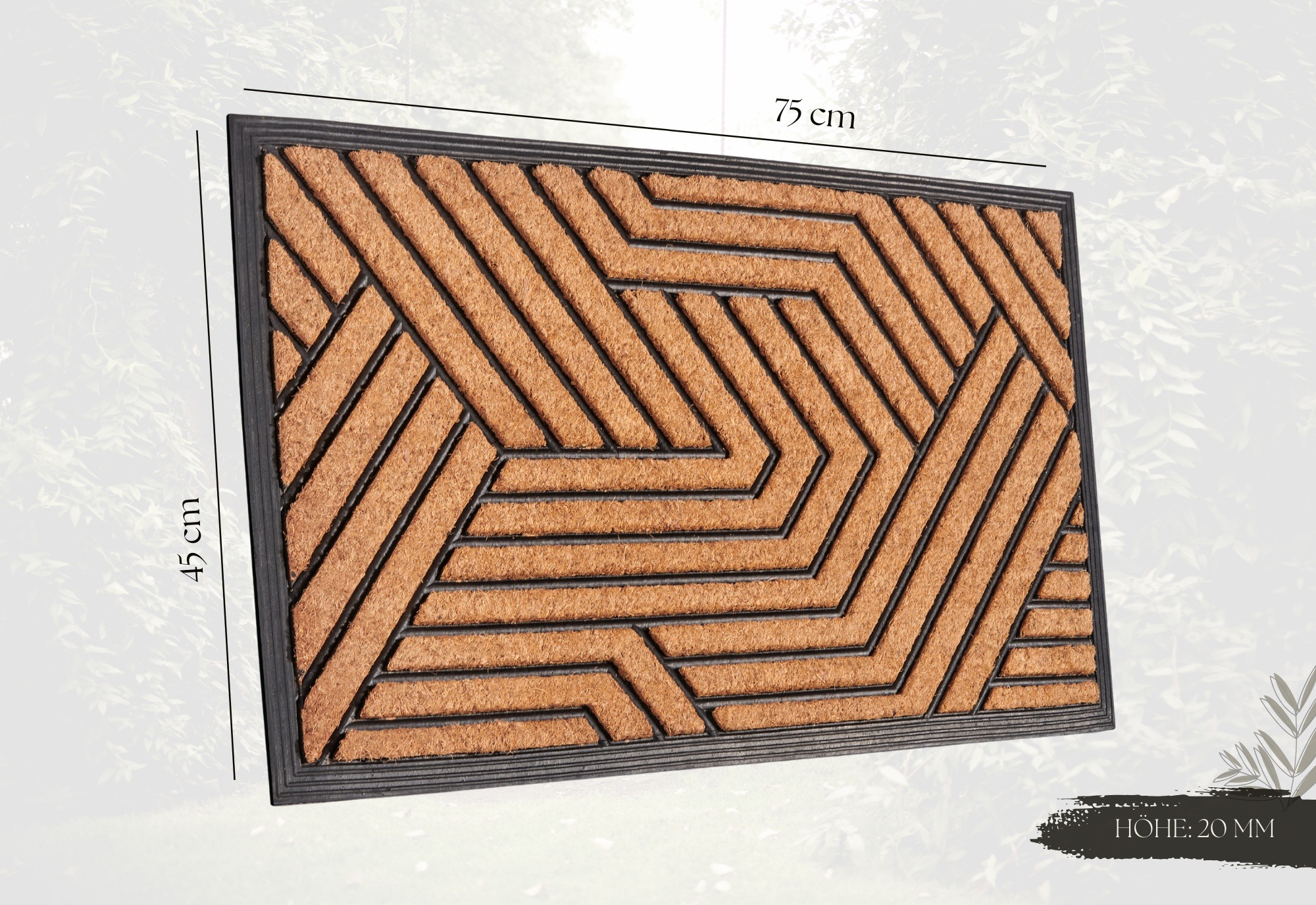 HANSE Home Fußmatte »Mix Mats Gummi Kokos Labyrinth, Türmatte«, rechteckig, 20 mm Höhe, Strapazierfähig, pflegeleicht, robust, wetterfest, UV-beständig