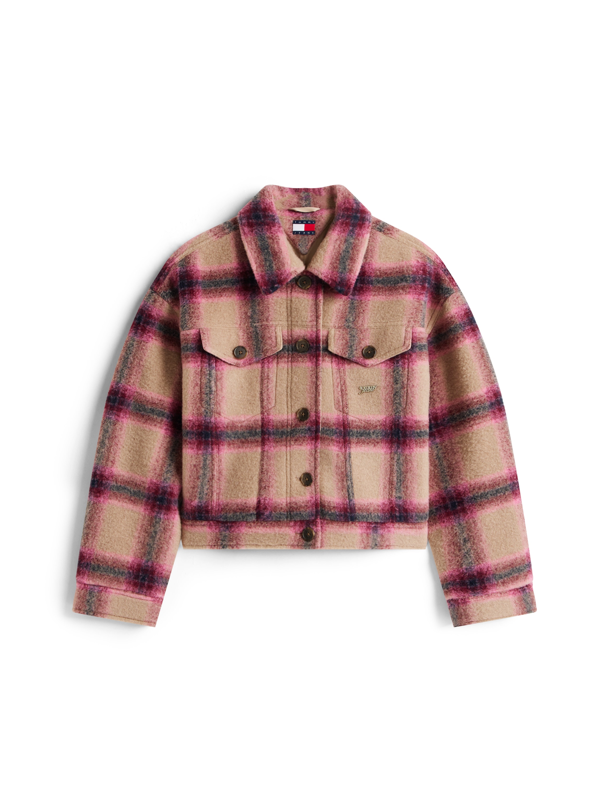 Tommy Jeans Hemdjacke »TJW WOOL TRUCKER JACKET« Materialmix, mit Wolle