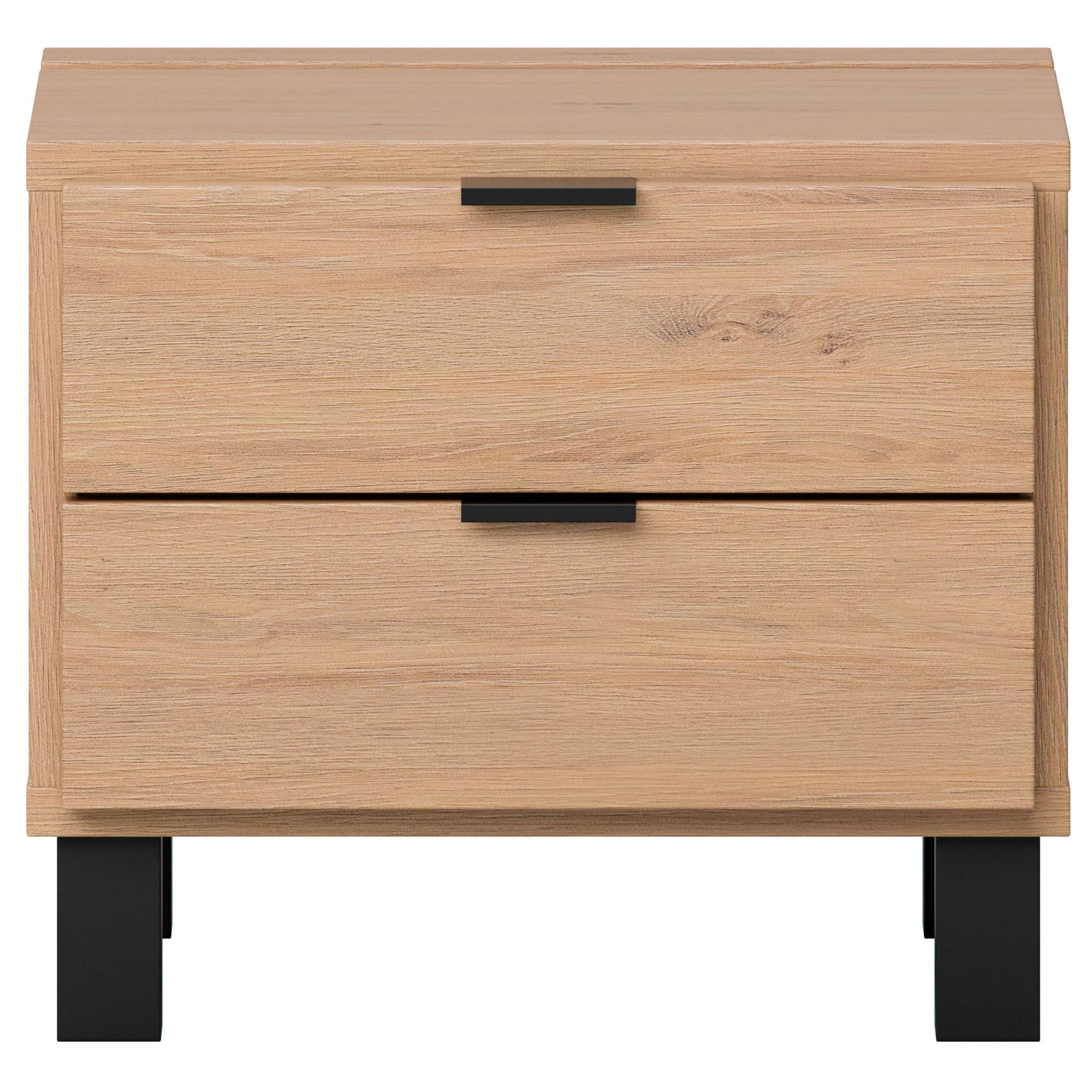 VOX Nachttisch »SIMPLE Nachtkommode mit 2 Schubladen, Maße B/T/H: 45/38/39 cm«, Nachtschrank in 3 Farben erhältlich, Metallgriffe