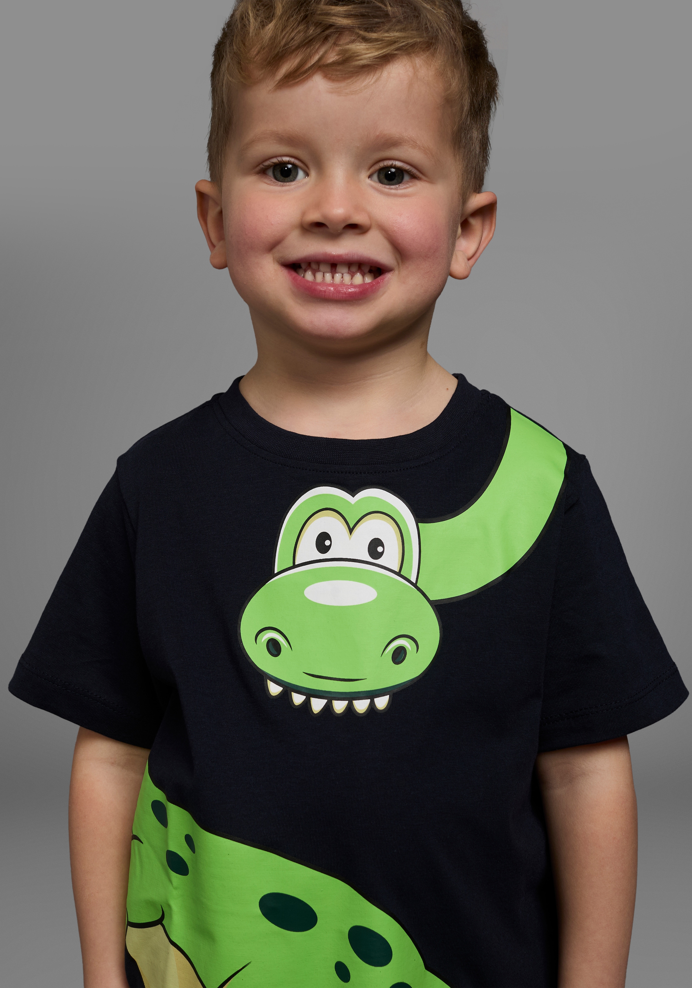 KIDSWORLD T-Shirt »Mit großem Druck: GREEN DINO«, Kurzarm, Basic-Passform, bedruckt, Rundhalsausschnitt