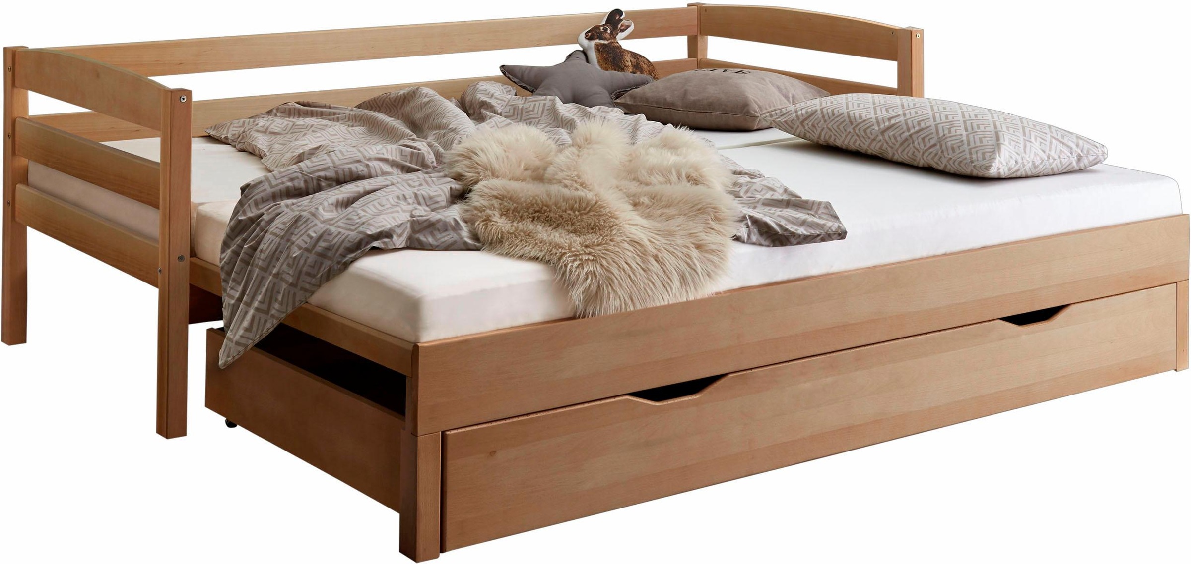 3. Bild von Relita Funktionsbett, mit Lattenrost, Bettschublade und Auszug auf 180x200 cm