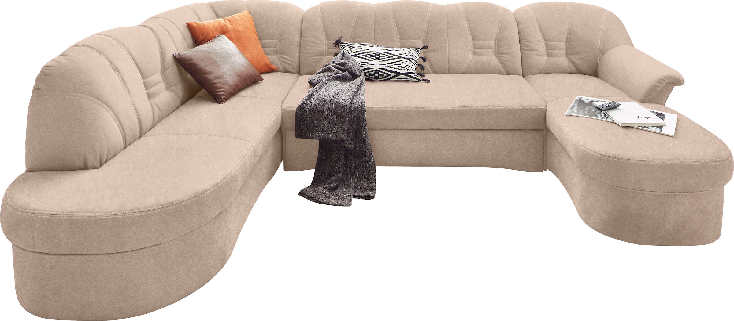 DOMO collection Wohnlandschaft »Elva U-Form«, wahlweise mit Bettfunktion und Federkern