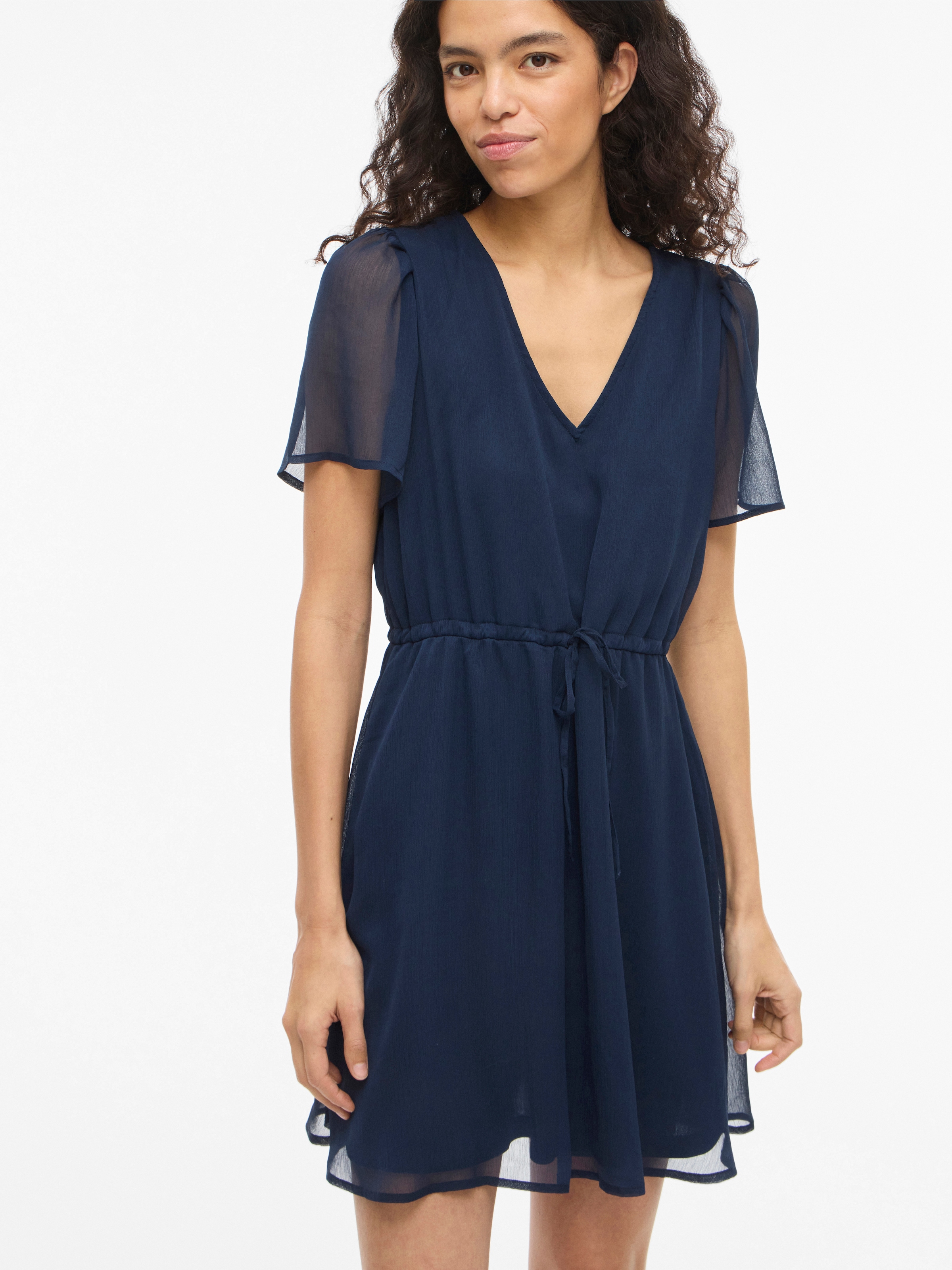Vila Minikleid »VIFALIA V-NECK S/S SHORT DRESS- NOOS« Sommerkleid,