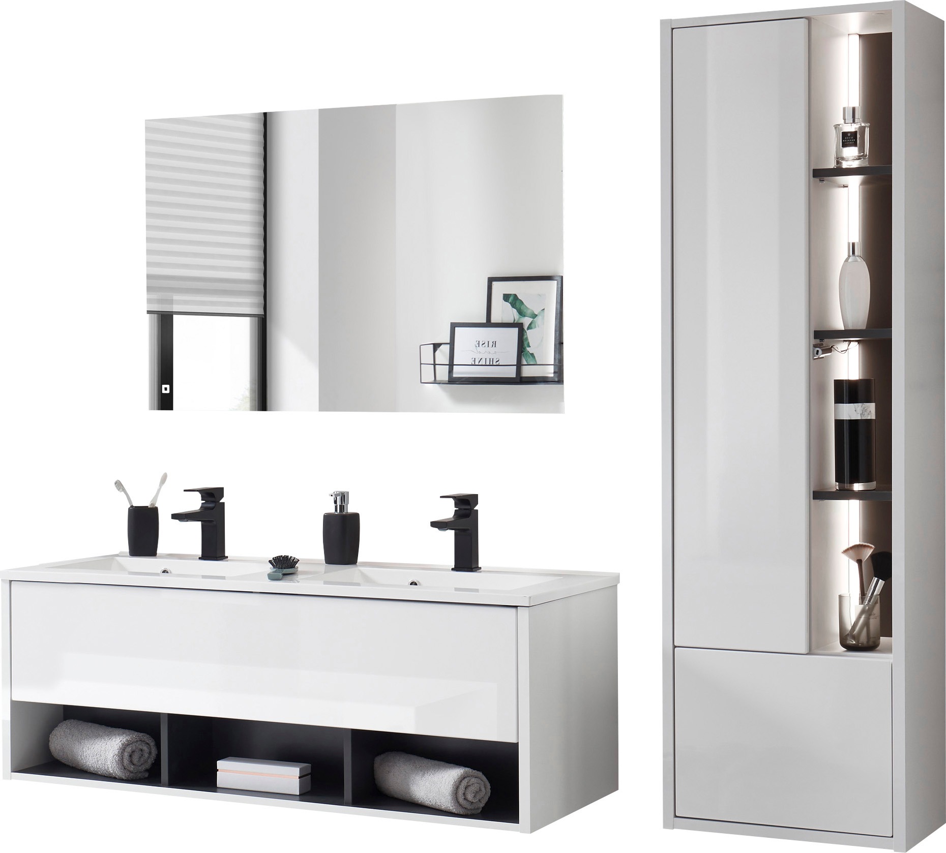 Places of Style Badmöbel-Set »Studio Line, Bad im modernen Design, 3-teilig günstig online kaufen
