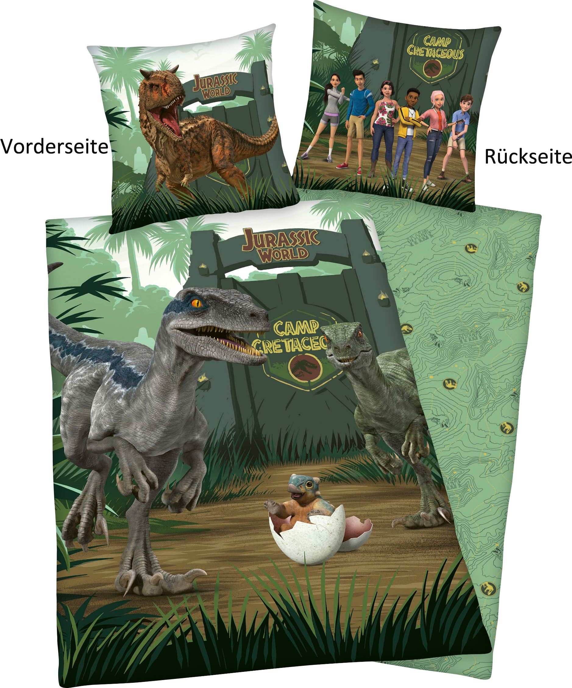 Jurassic World Kinderbettwäsche »Jurassic World Camp Cretaceous«, (2 tlg.), mit tollem Motiv