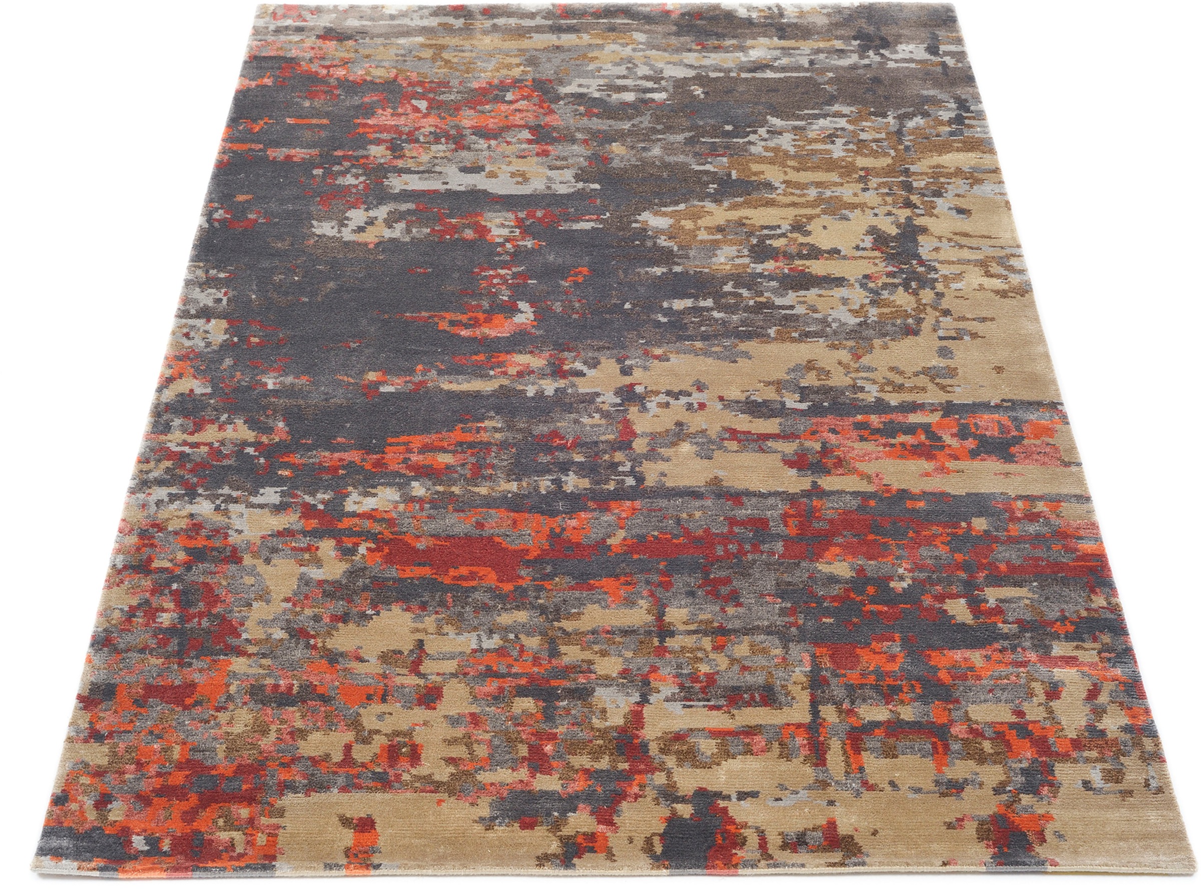Musterring Teppich   ¦ orange ¦ Viskose ¦ Maße (cm): B: 140 H: 1,2 Teppiche günstig online kaufen