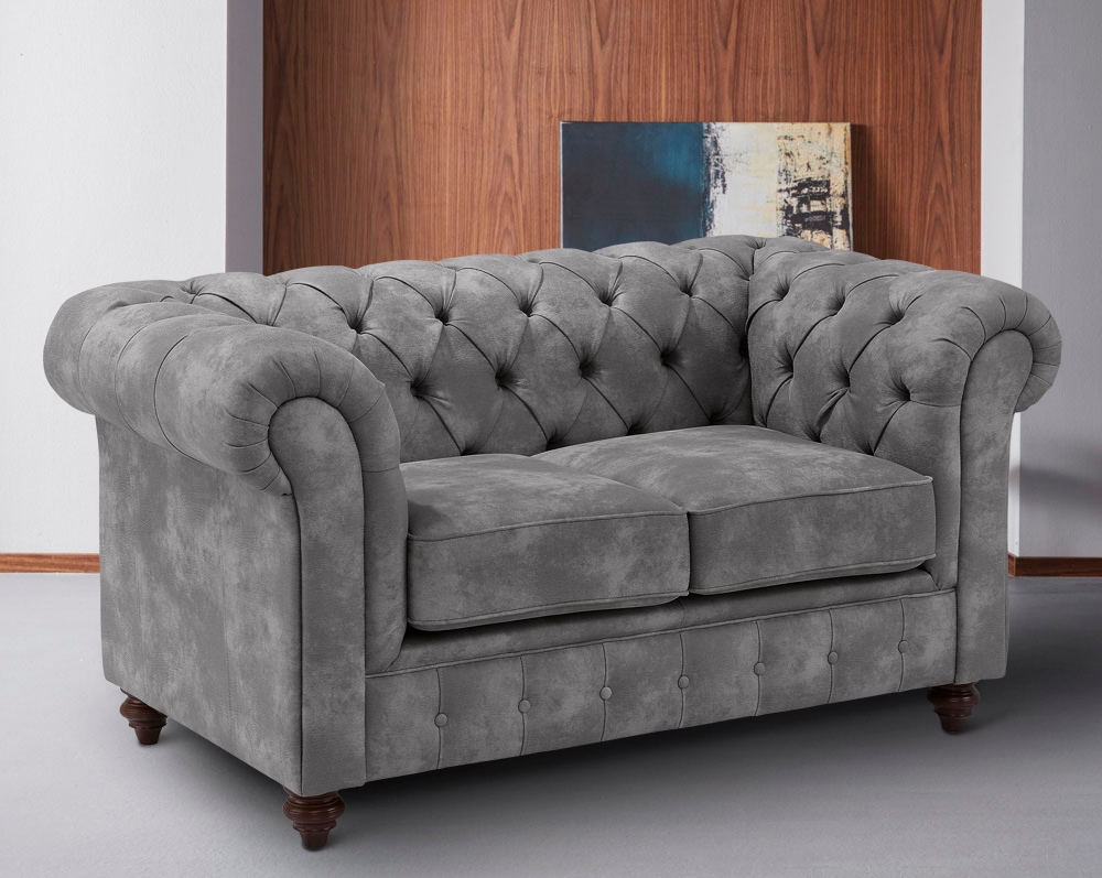 Home affaire Chesterfield-Sofa »Chesterfield 2-Sitzer B/T/H: 150/89/74 cm«, mit hochwertiger Knopfheftung, auch in Leder