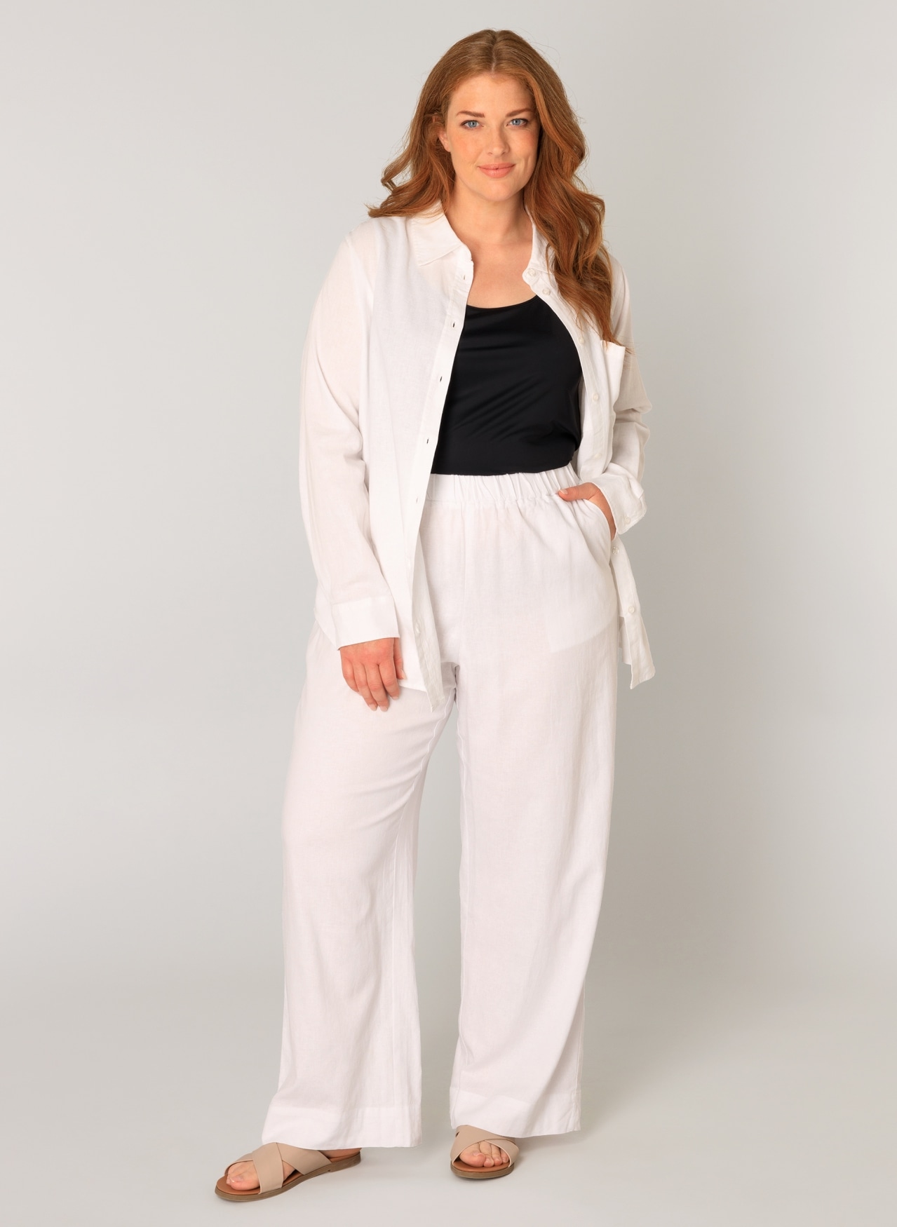 Base Level Curvy Leinenhose »Yula«, Sommerhose