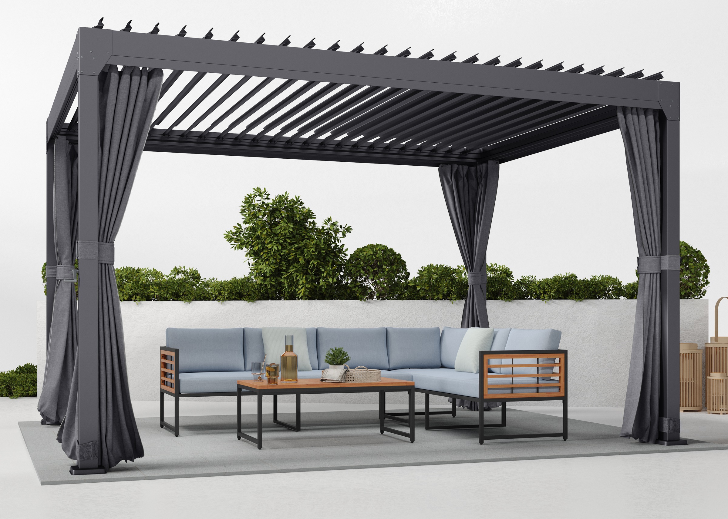 KONIFERA »Palma« Pergola, mit Lamellendach grau