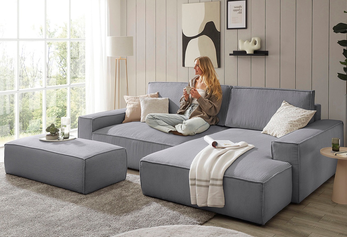 Home affaire Polsterecke »NEU: SHERWOOD XXL tief, L-Form mit Schlaffunktion günstig online kaufen