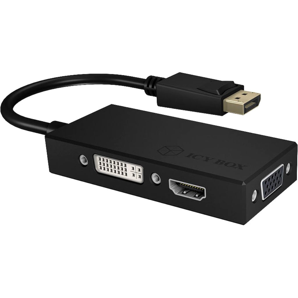 ICY BOX Computer-Adapter »ICY BOX 3-in-1 DisplayPort zu HDMI, DVI-D und VGA Grafikadapter«