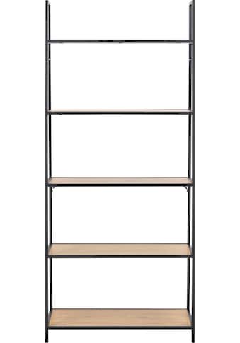 Bücherregal, Metallgestell im Industrie-Look, mit 5 Einlegeböden, Breite 77 cm