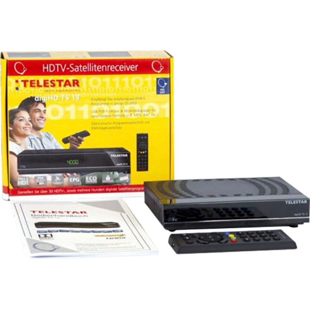 TELESTAR SAT-Receiver »digiHD TS 13«, 2.0, (USB-Mediaplayer-Videotext-Timer-Time-Shift-Sleeptimer-USB PVR Ready)