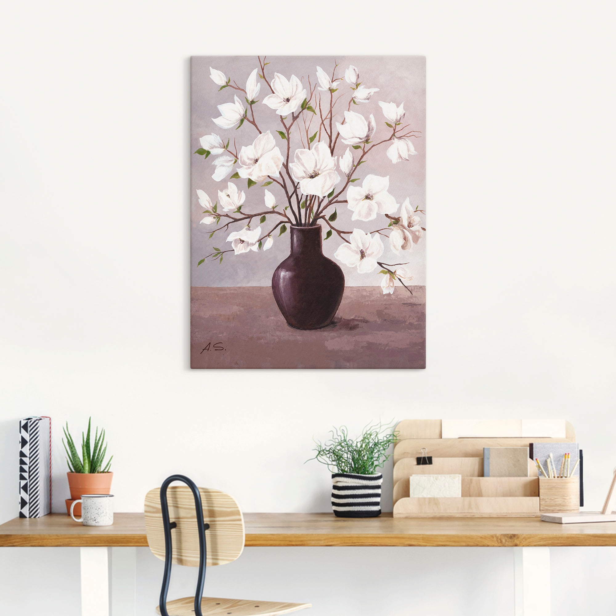 Artland Leinwandbild »Magnolien« 1 Stk. tlg. auf Keilrahmen gespannt günstig online kaufen
