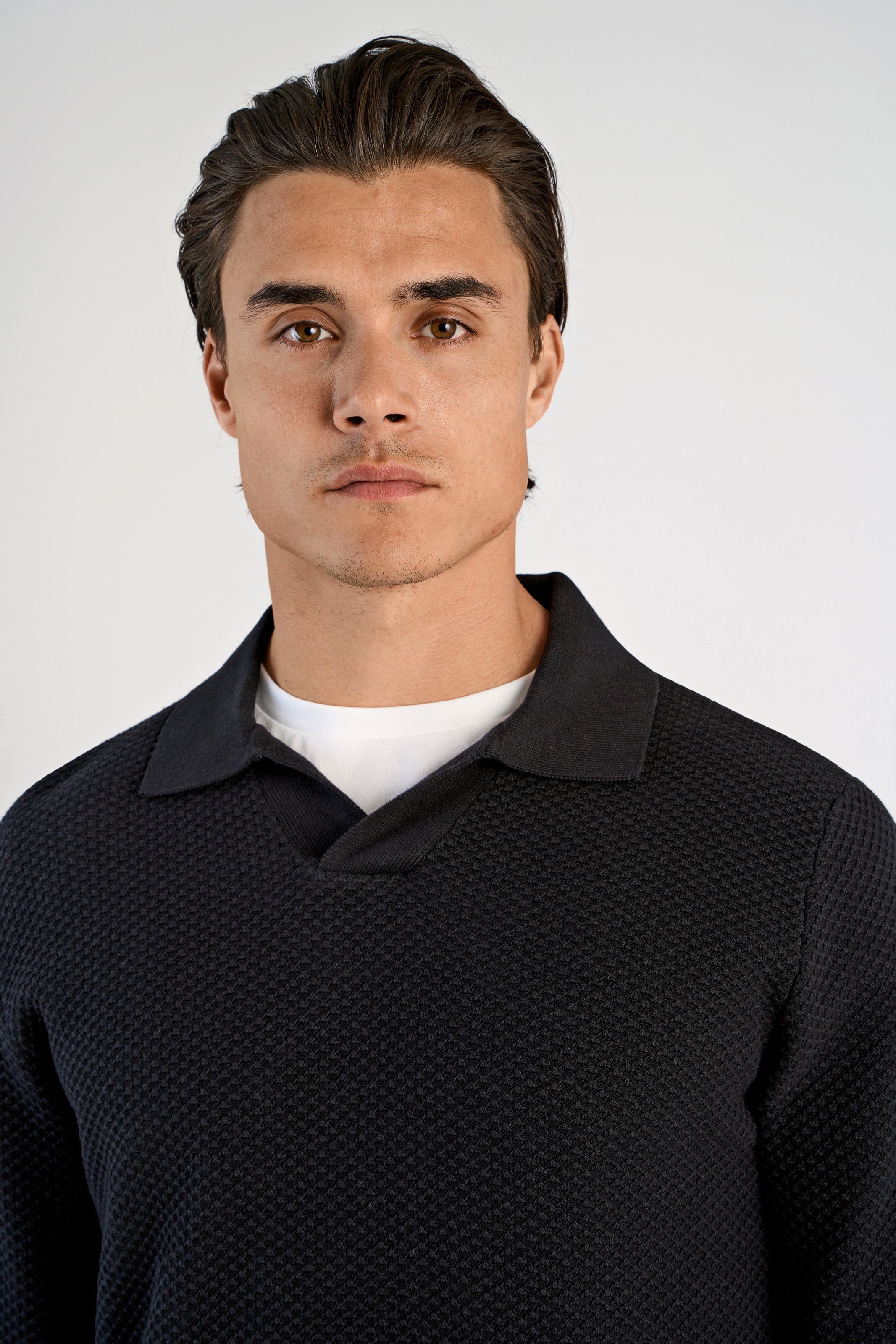 LINDBERGH Strickpullover mit Hemdkragen und leichter Struktur