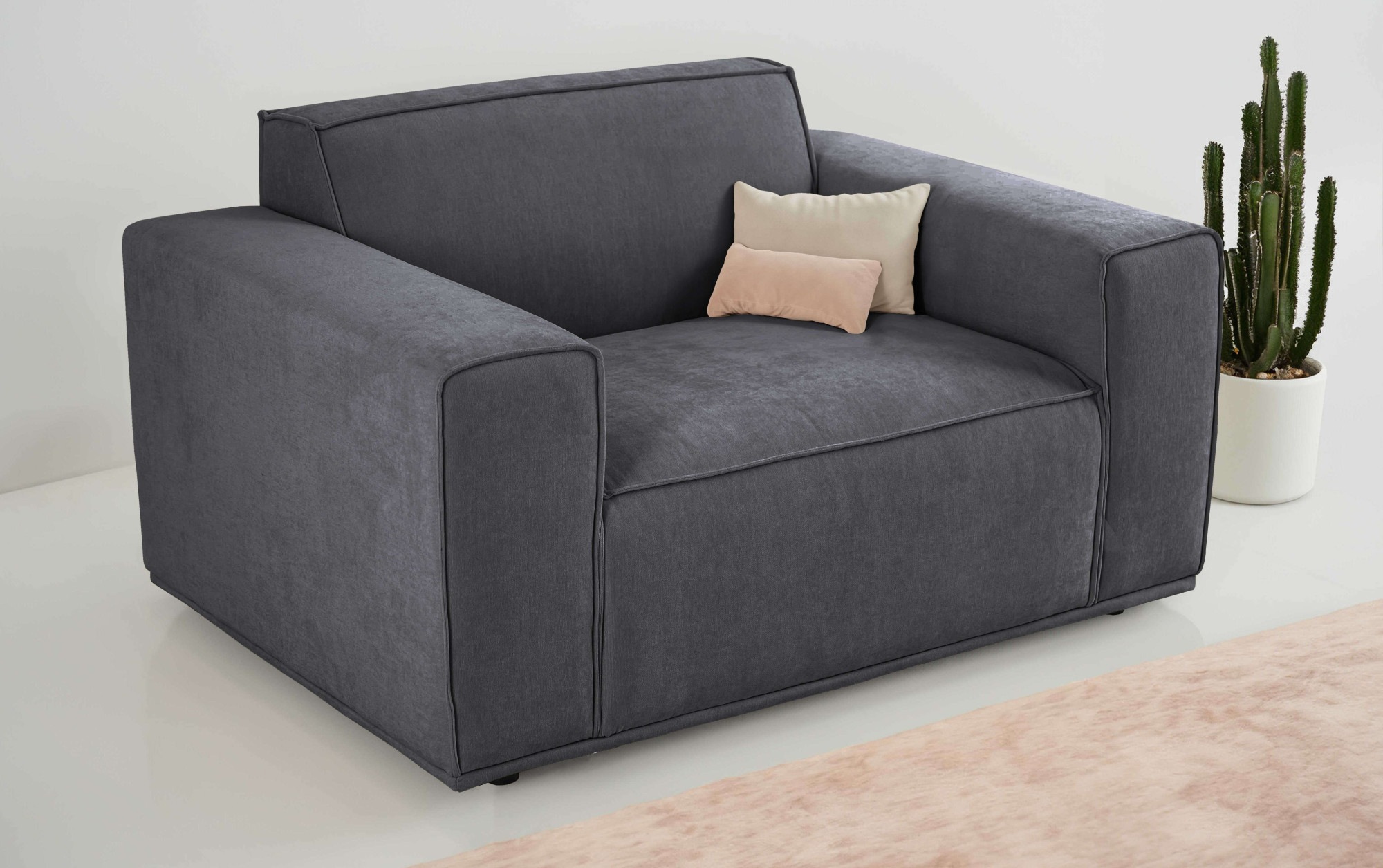 Home affaire Loveseat »Avelin, 1.5 Sitzer, 140 cm, Chenille, Struktur-Boucl günstig online kaufen