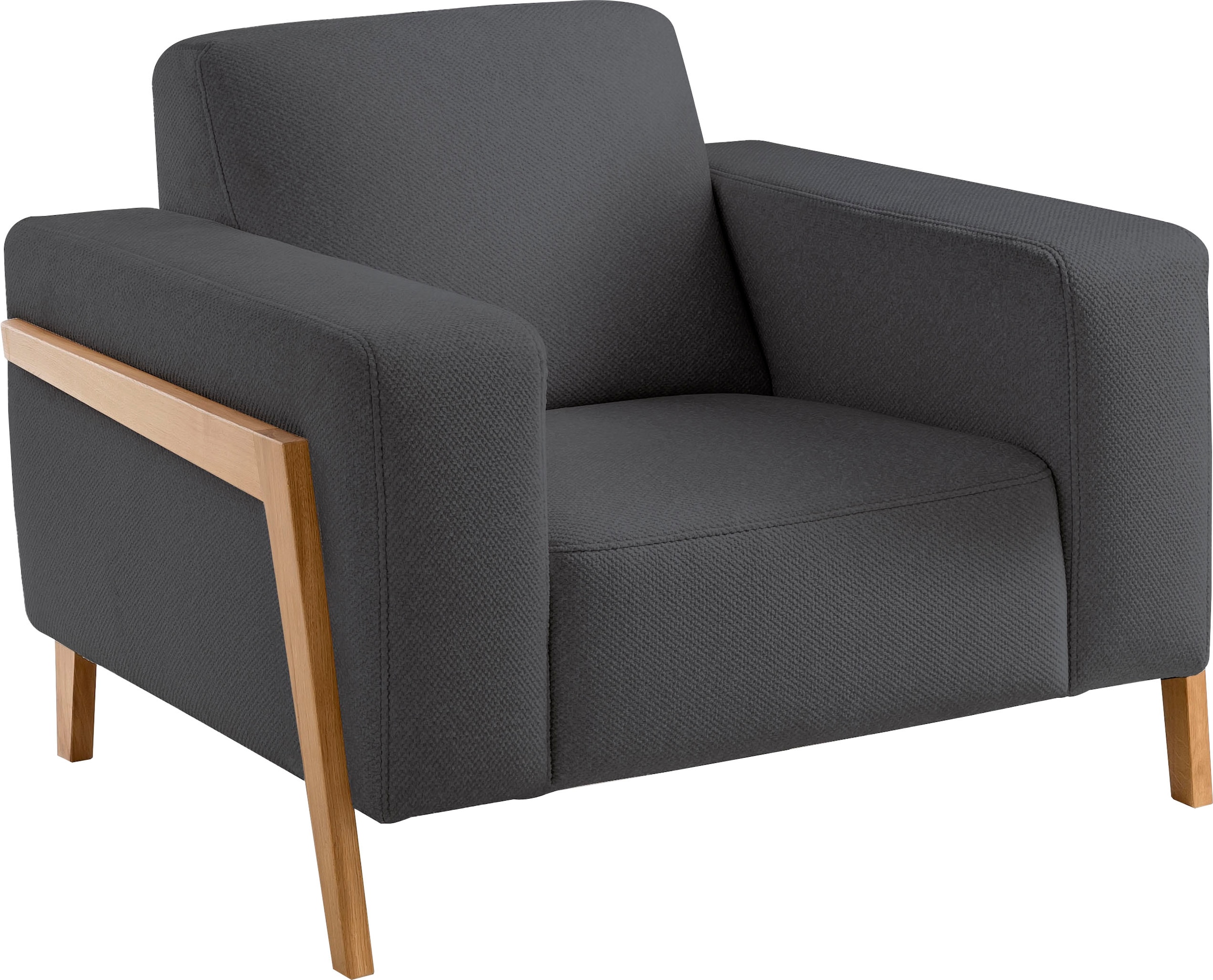 exxpo - sofa fashion Sessel »Starr, Loungesessel«, im Scandinavian Design, mit Massive Holzfüße, frei im Raum stellbar