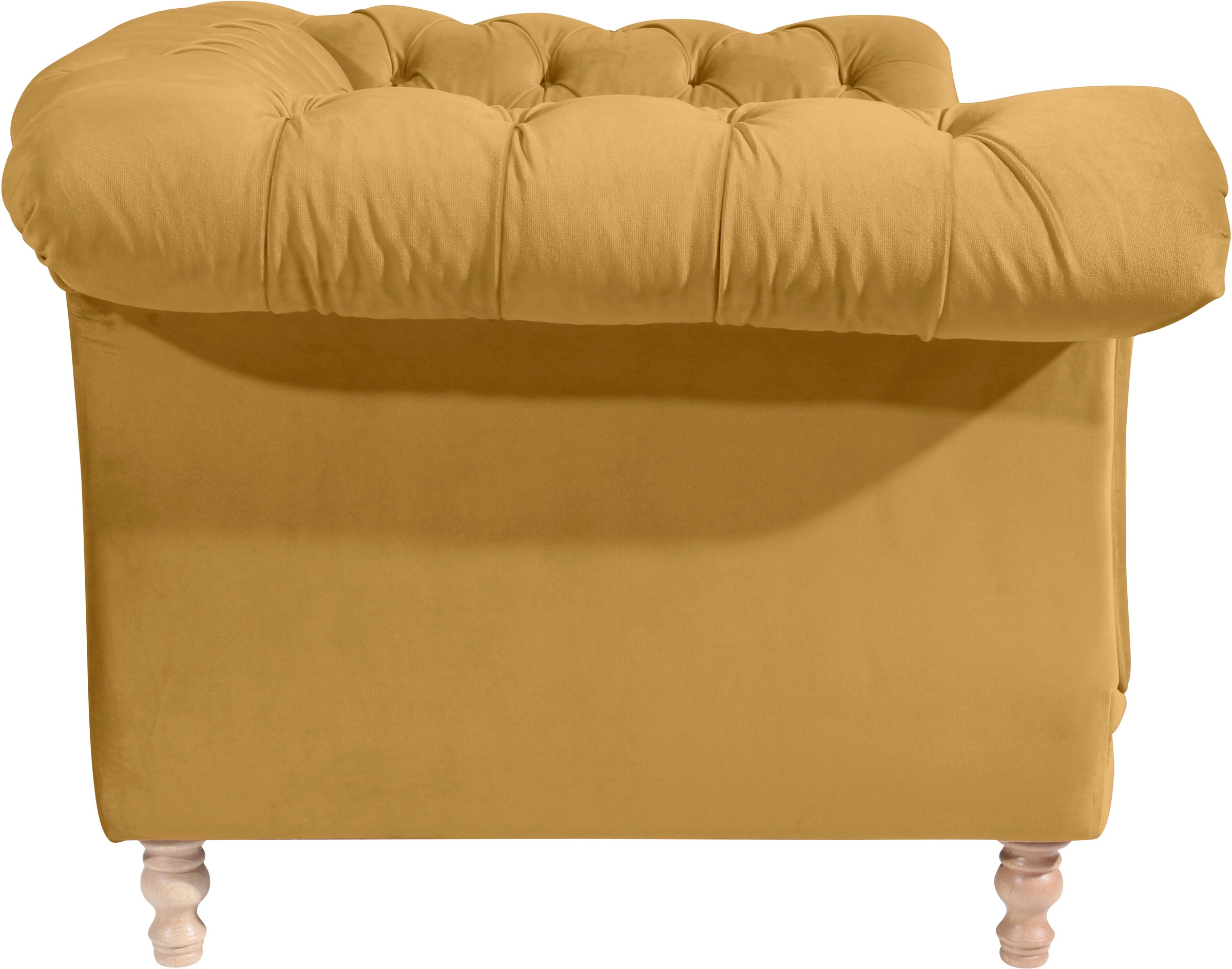 Max Winzer® Loveseat »Isabelle, Loungesessel«, mit Knopfheftung & gedrechselten Füßen in Buche natur, Breite 167 cm