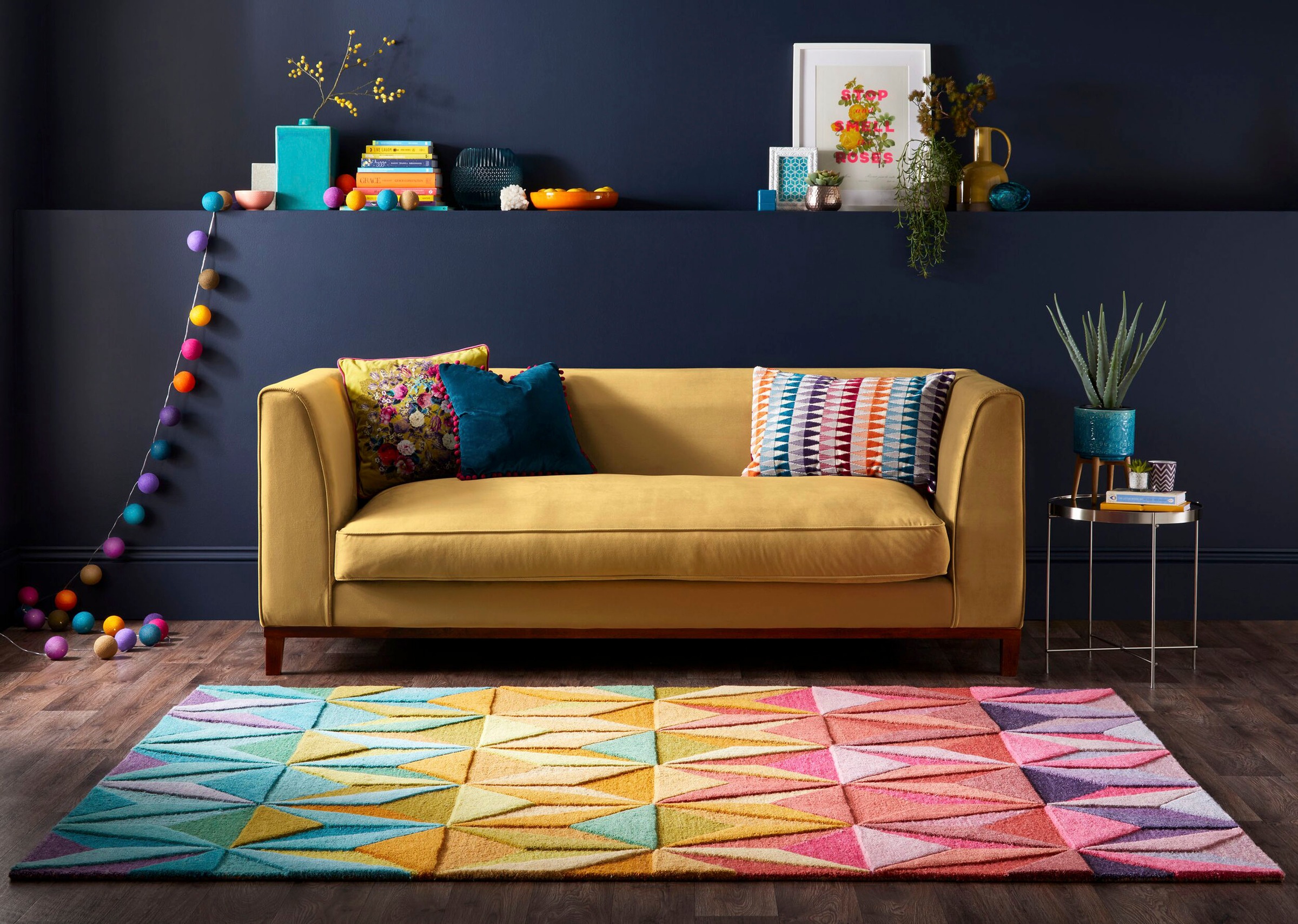 FLAIR RUGS Wollteppich »Reverie«, rechteckig, 10 mm Höhe, Geometrischer Tep günstig online kaufen