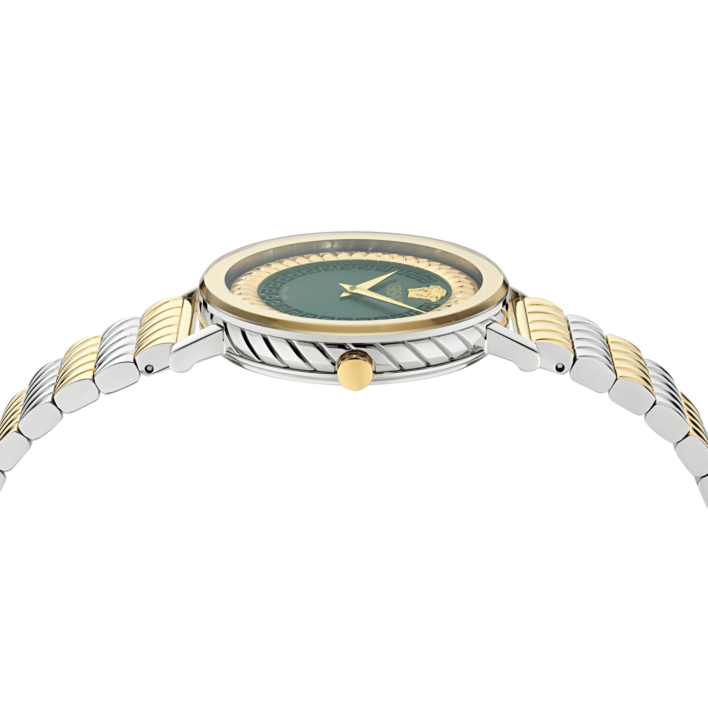 Versace Quarzuhr »DELPHINUS« Armbanduhr, Damenuhr, Swiss Made, Edelstahlarmband, analog