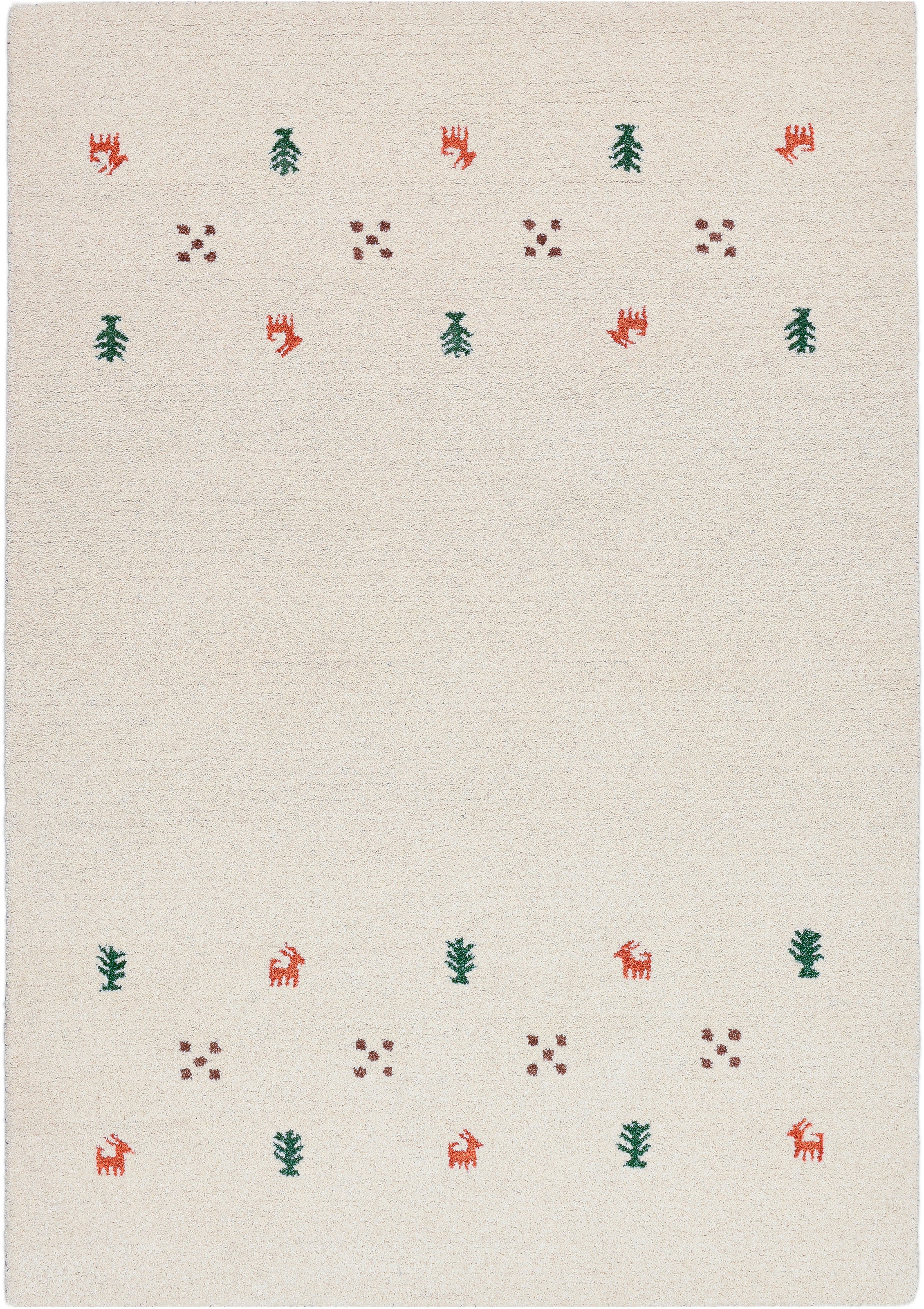 THEKO Wollteppich »Gabbeh Motiv, Handweb Teppich, Tiermotiv, reine Wolle, handgewebt«, rechteckig, 14 mm Höhe, reine Wolle, handgewebt, Wohnzimmer, Schlafzimmer, Esszimmer