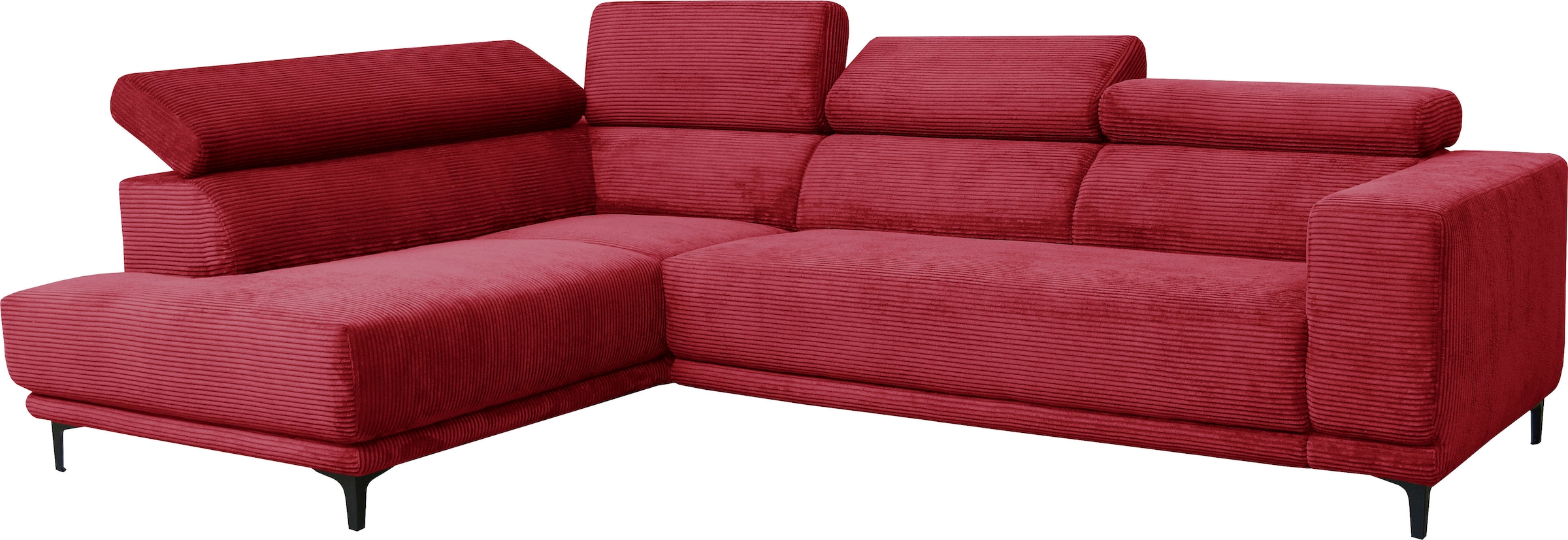 alina Ecksofa »Hikari«, wahlweise mit Sitzvorzug, in modernem Cordstoff, Breite 276 cm