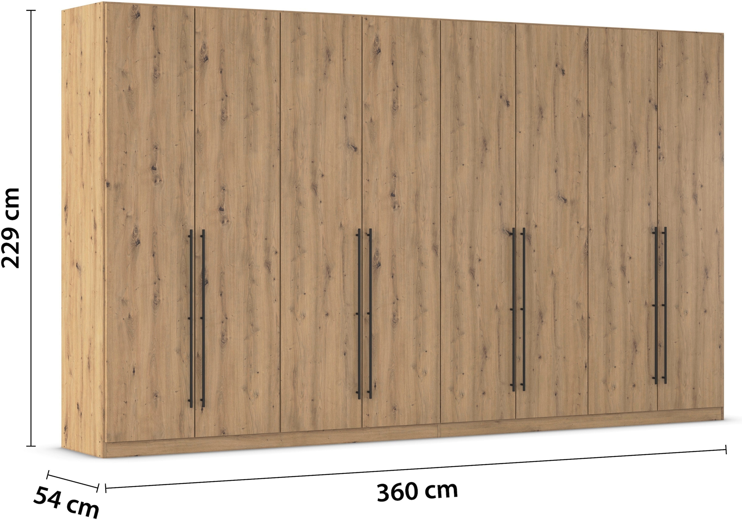 rauch Kleiderschrank »Drehtürenschrank Schrank Garderobe Wäscheschrank Schlafzimmer AVOLA«, (in 3 verschiedenen Ausstattungen BASIC/CLASSIC/PREMIUM), mit hochwertigen Stangengriffen in Schwarz aus Metall MADE IN GERMANY