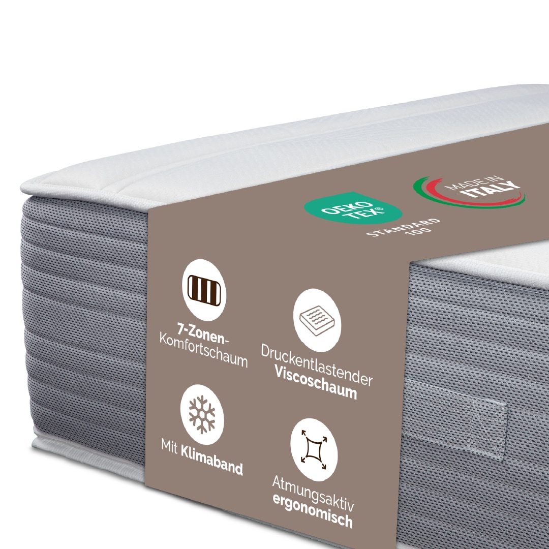 DI QUATTRO Visco-Matratze »Matratze Boxspringlook, integrierter Topper, in 90x200 cm erhältlich« 30 cm hoch Raumgewicht: 30 kg/m³ 1 Stk. tlg. Matratze in 90x200 und 140x200 cm erhältlich, extrahohe Matratze