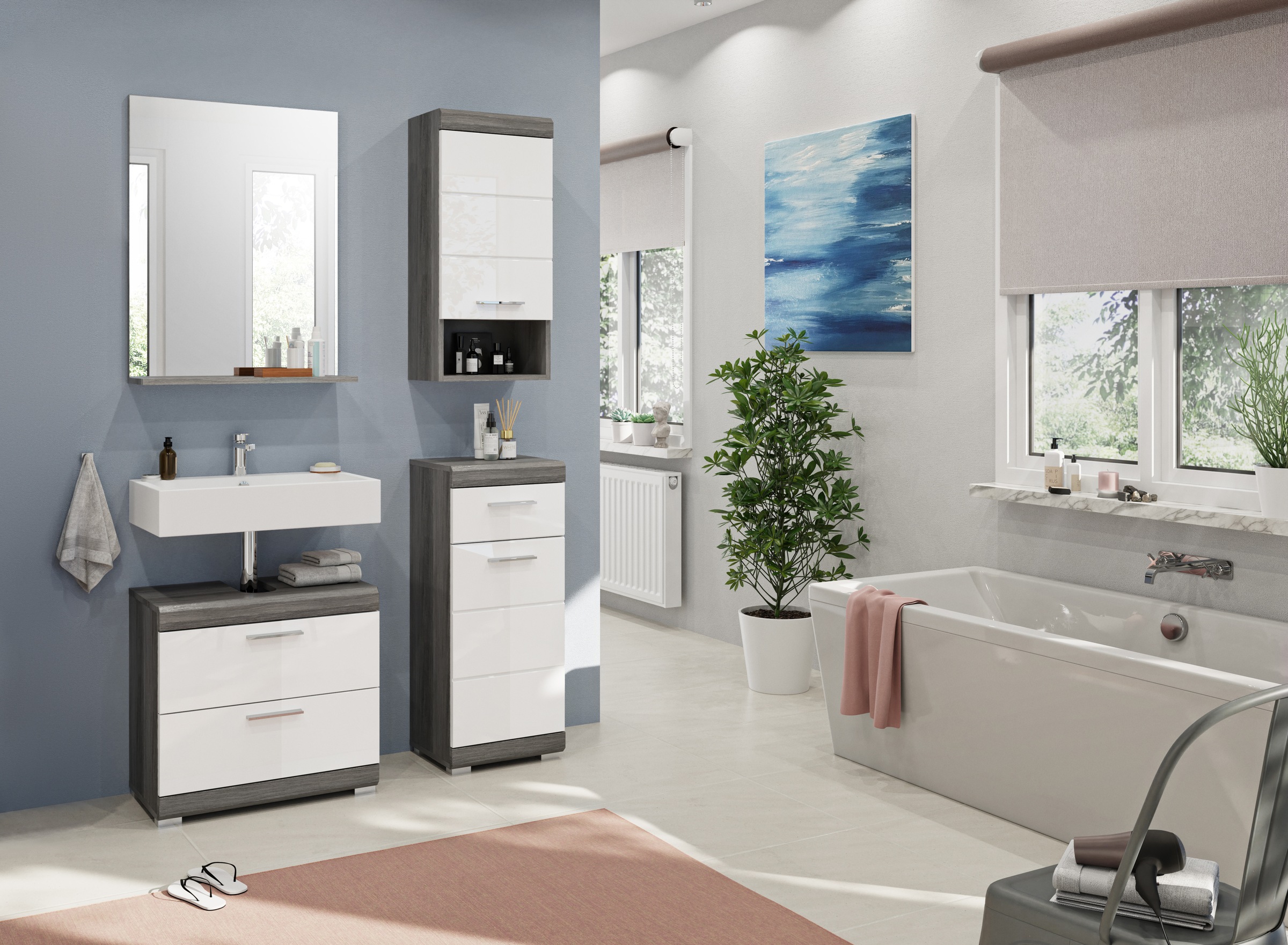 INOSIGN Badmöbel-Set »Siena, 4 teilig, bestehend aus:« Set, TOPSELLER!, 3 S günstig online kaufen