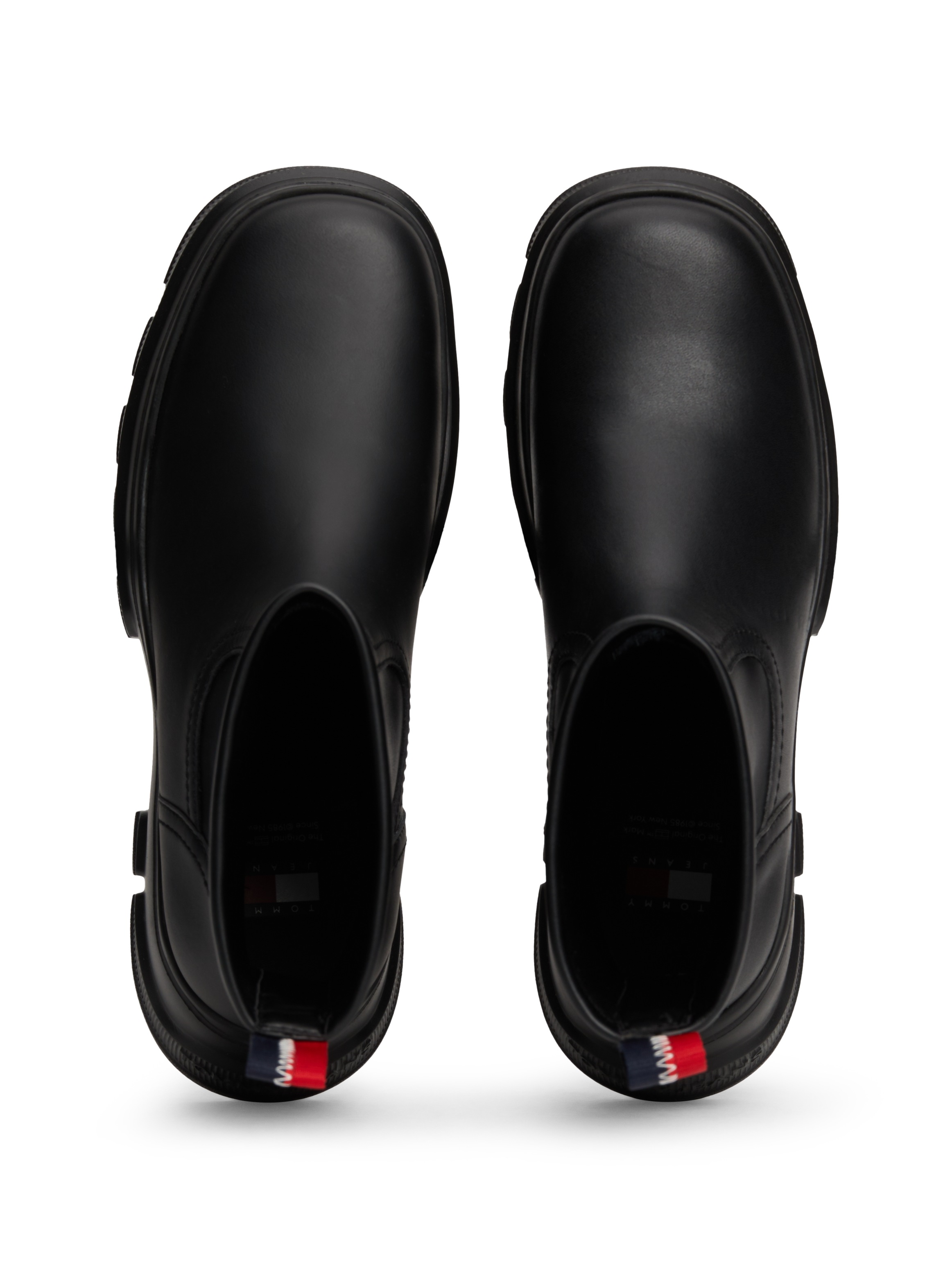 Tommy Jeans Stiefelette »TJW CHUNKY CHELSEA BOOT MIX MAT«, Blockabsatz, Plateau, Schlupfboots, Combat-Boots mit Label