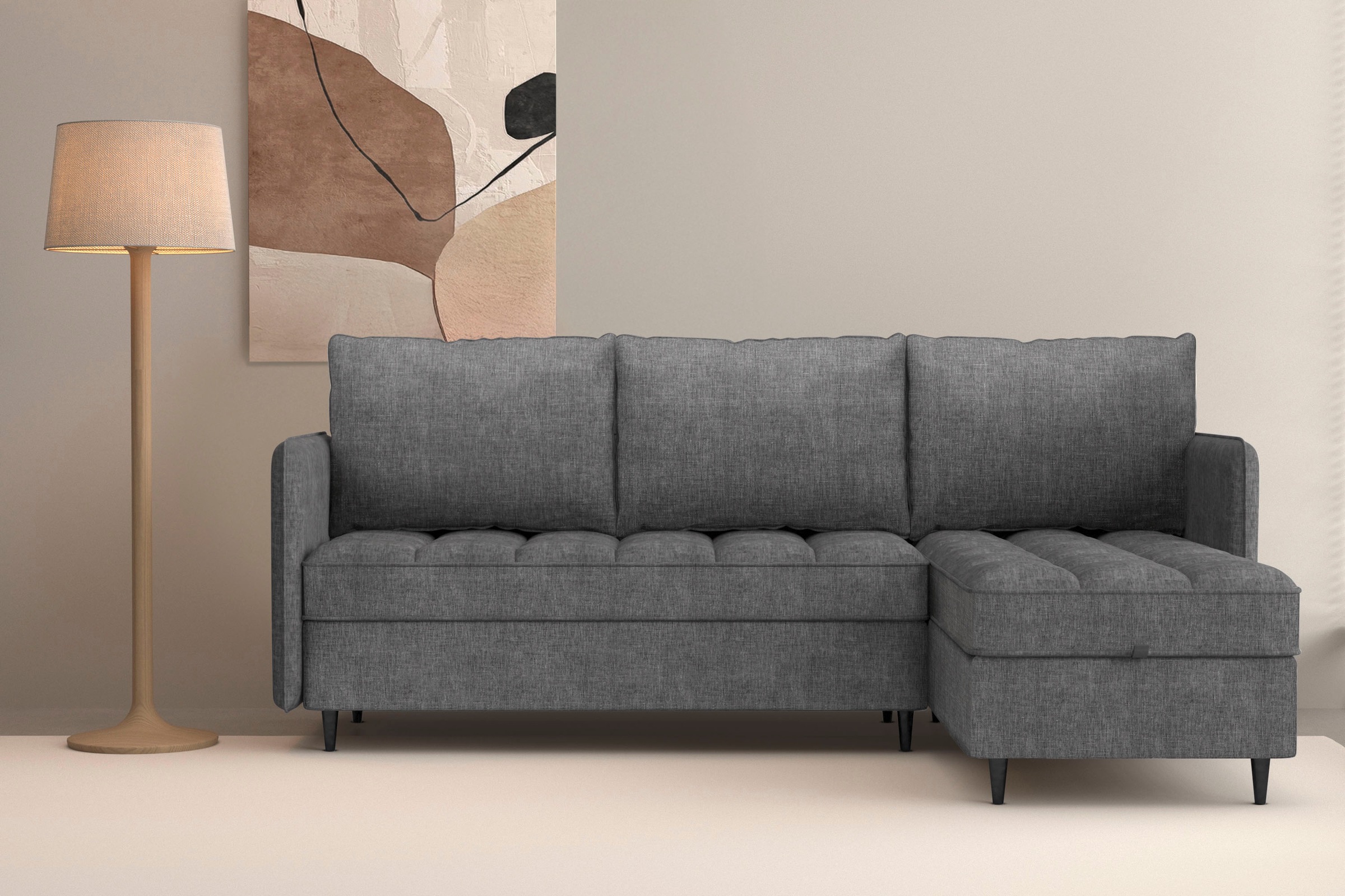Dorel Home Ecksofa »LINDHUS, L-Form, 4 verschiedene Stellvarianten, Lounge- günstig online kaufen