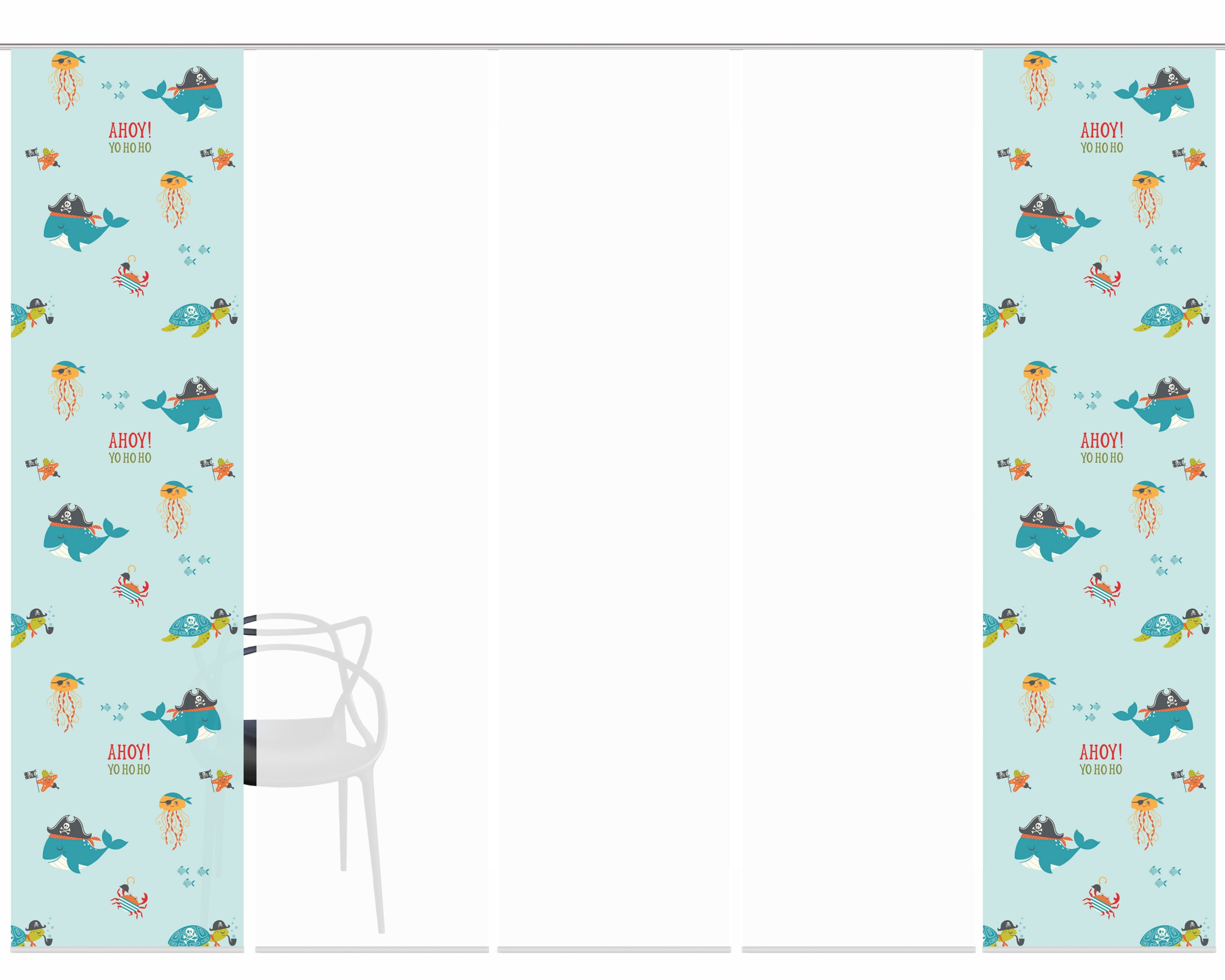 HOME WOHNIDEEN Schiebegardine »SPARROW«, (5 St.), Schiebevorhang Digi 5er Set SPARROW
