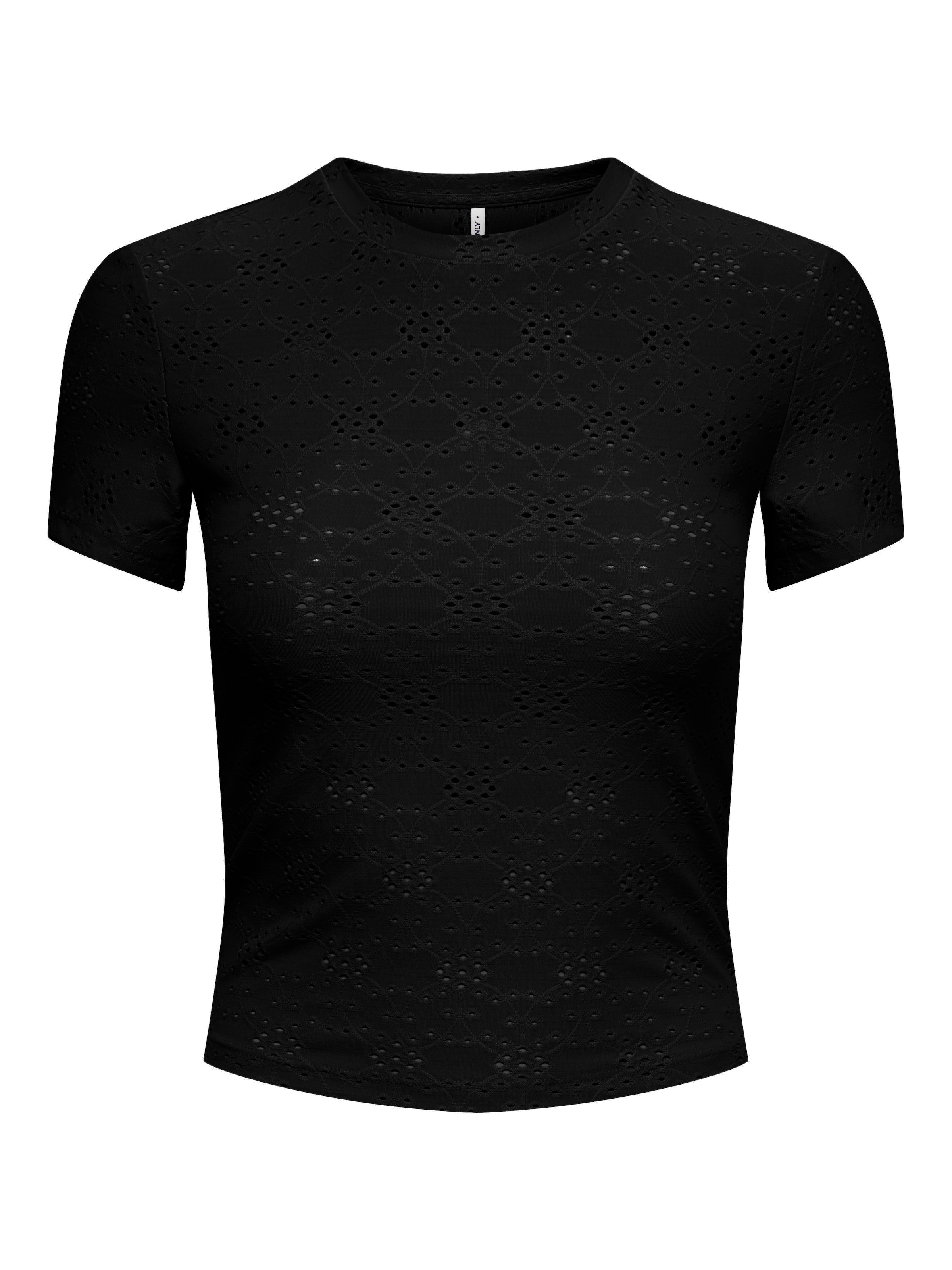 ONLY T-Shirt »ONLSMILLA NEW S/S TOP JRS« Materialmix, slim fit, Rundhals