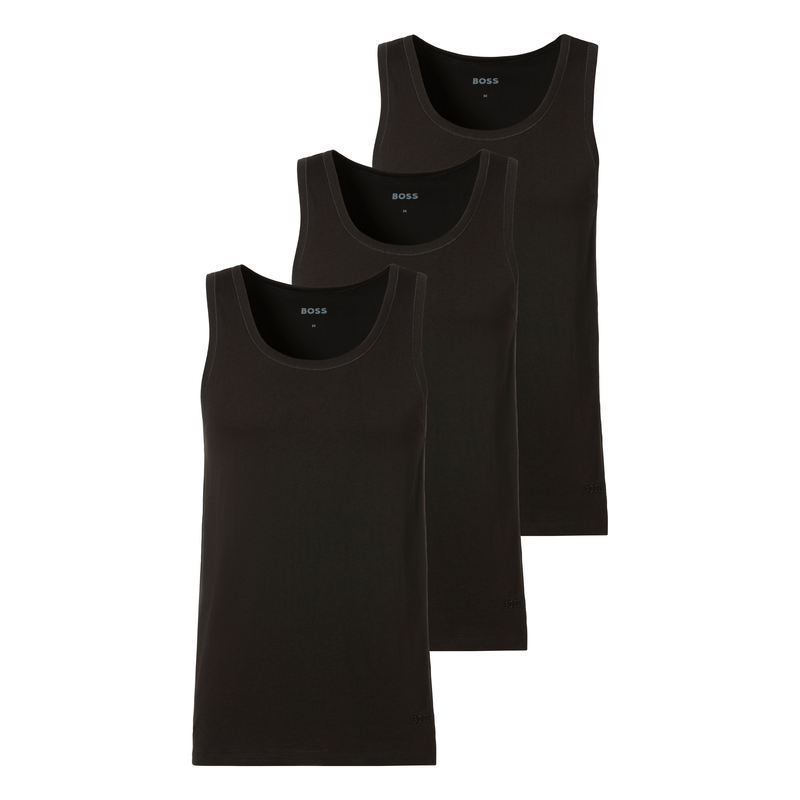 BOSS Unterhemd »Tank Top 3P CO« Packung, 3 Stk. tlg., mit Rippbündchen Black001 M (50) M (50) Baumwollunterhemden im Dreierpack von BOSS