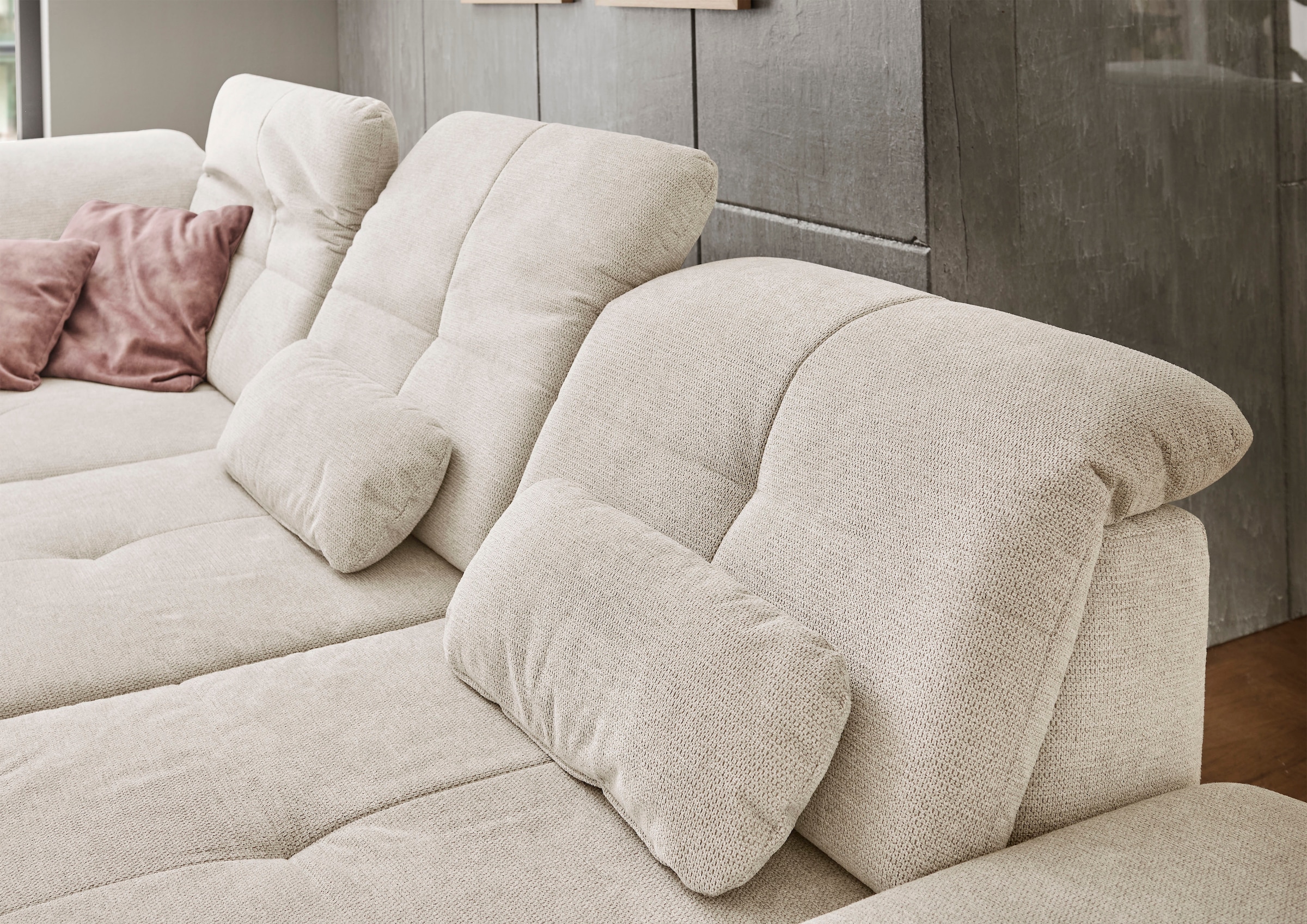 Die PlanBar Ecksofa »MP-IN16012 L-Form mit Federkern-Polsterung«, inkl. Sitztiefenverstellung, optional mit Funktionen