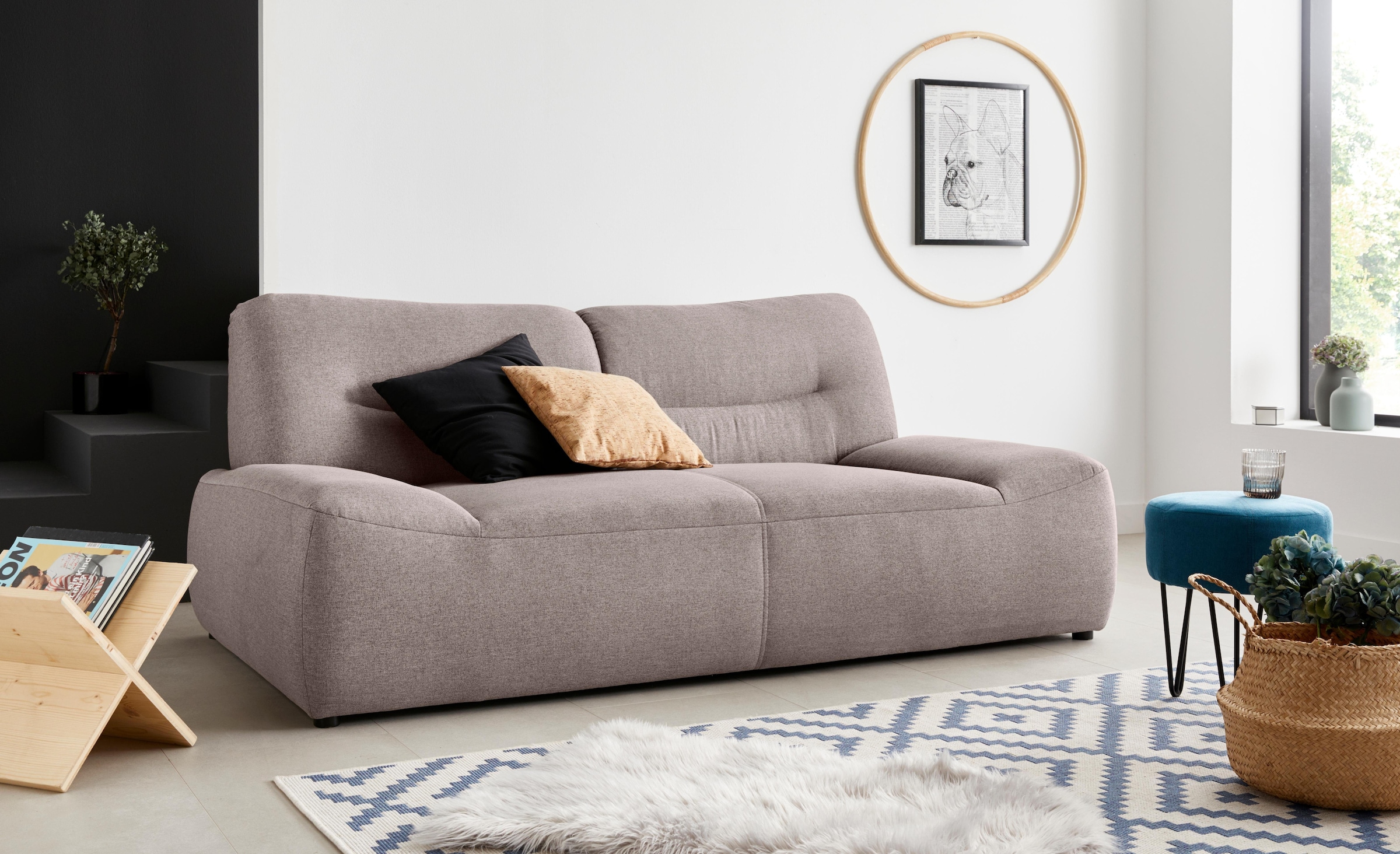 DOMO collection 2-Sitzer »Cesena modernes Sofa mit flachen Armlehnen, komfo günstig online kaufen