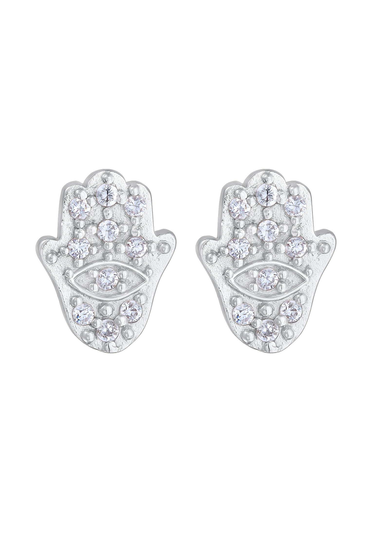 Elli Paar Ohrstecker »Hamsa Hand Zirkonia Orient Symbol 925 Silber«