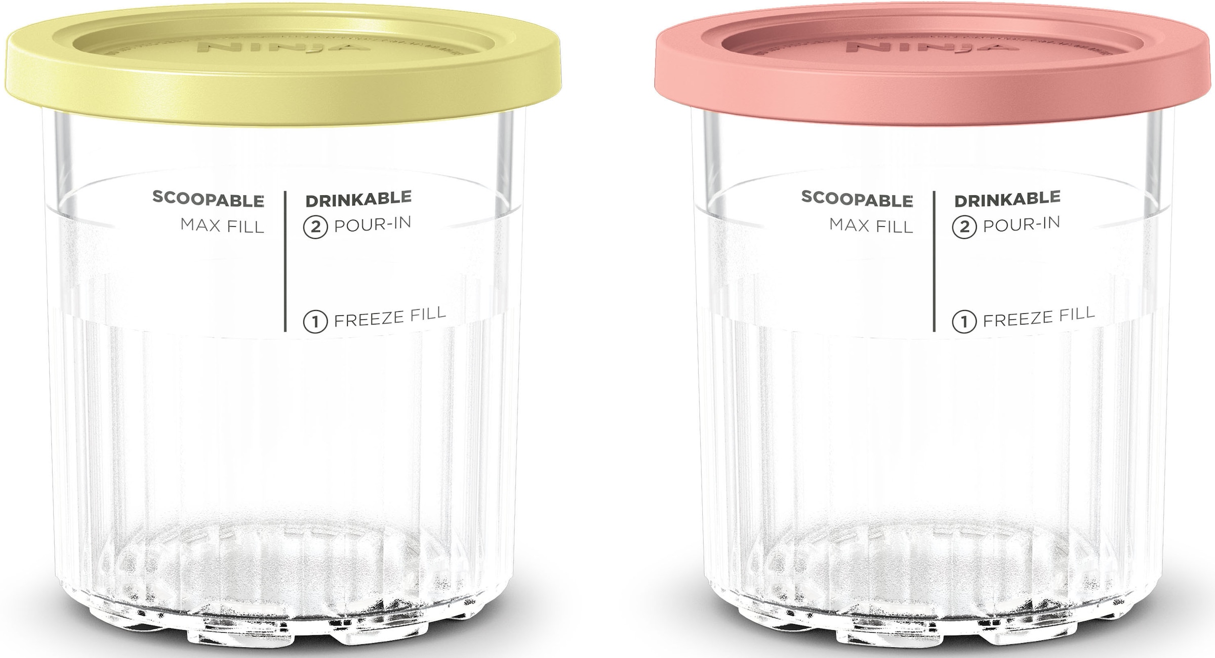 NINJA Eisbereiteraufsatz »Dessert-Behälter mit Deckel, transparent, Deckel (gelb,rosa)« Zubehör für NC501EU