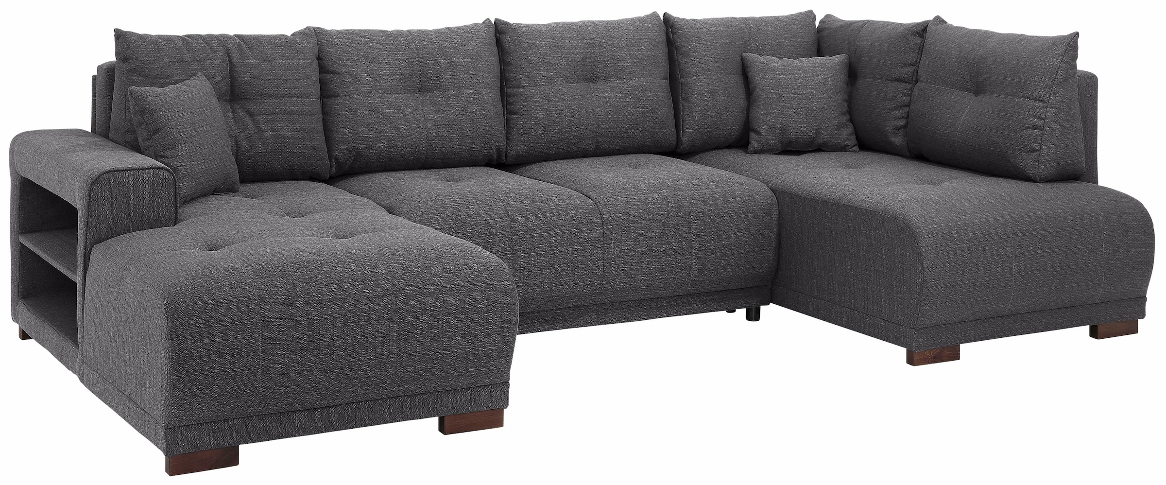 Home affaire Wohnlandschaft »Viborg U-Form«, mit Regal in der Armlehne, wahlweise mit Bettfunktion