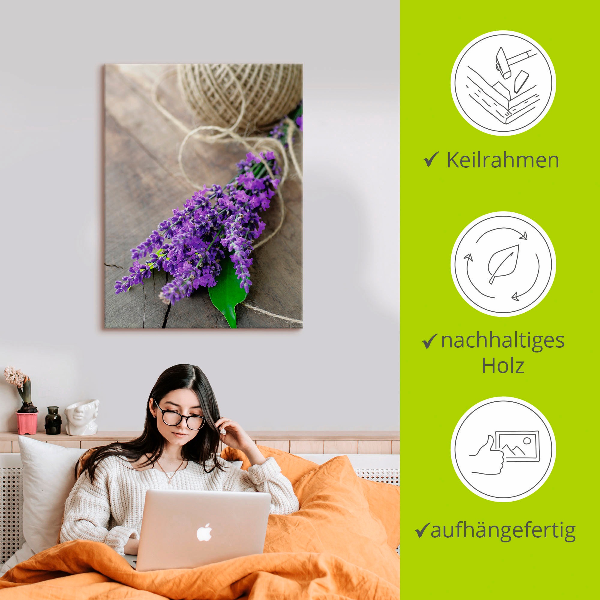Artland Wandbild »Lavendel Strauß«, Blumen, (1 St.), als Leinwandbild, Poster, Wandaufkleber in verschied. Größen