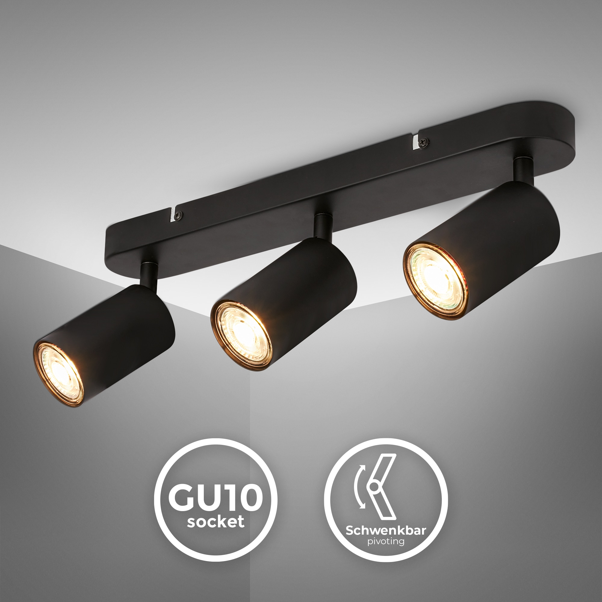 B.K.Licht Deckenspot »Deckenlampe schwenkbar, GU10 Deckenleuchte«, 1 flammi günstig online kaufen
