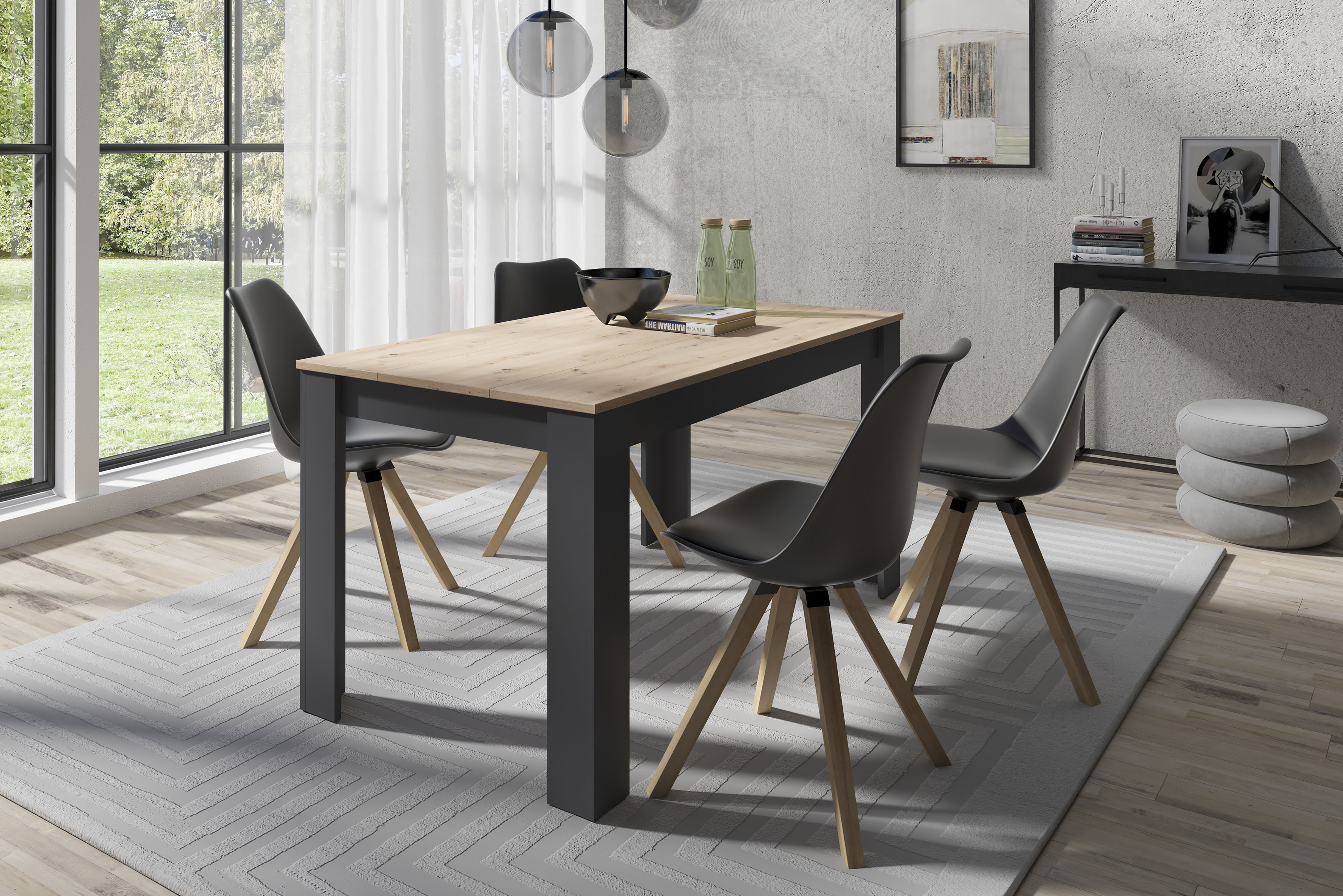 byLIVING Essgruppe »Kira« Set, 5 Stk. tlg. modernes Set mit 4 Stühlen in me günstig online kaufen