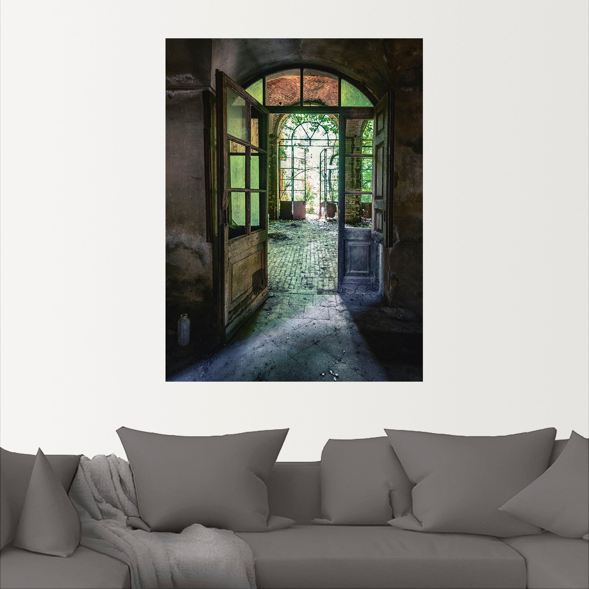 Artland Wandbild »Lost Place - alte Tür Fenster«, Fenster & Türen, (1 St.), als Alubild, Outdoorbild, Leinwandbild, Poster, Wandaufkleber