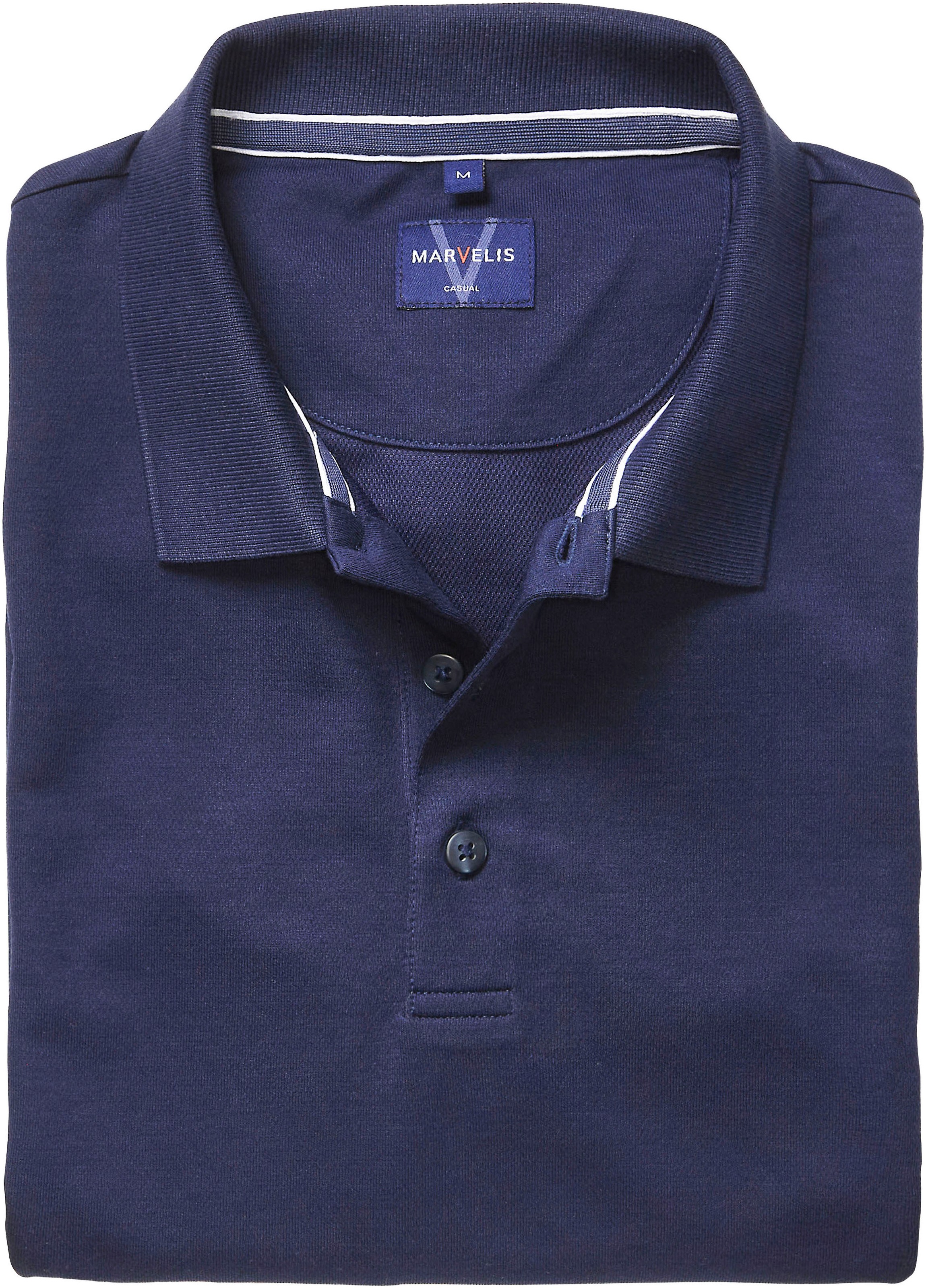 MARVELIS Langarm-Poloshirt