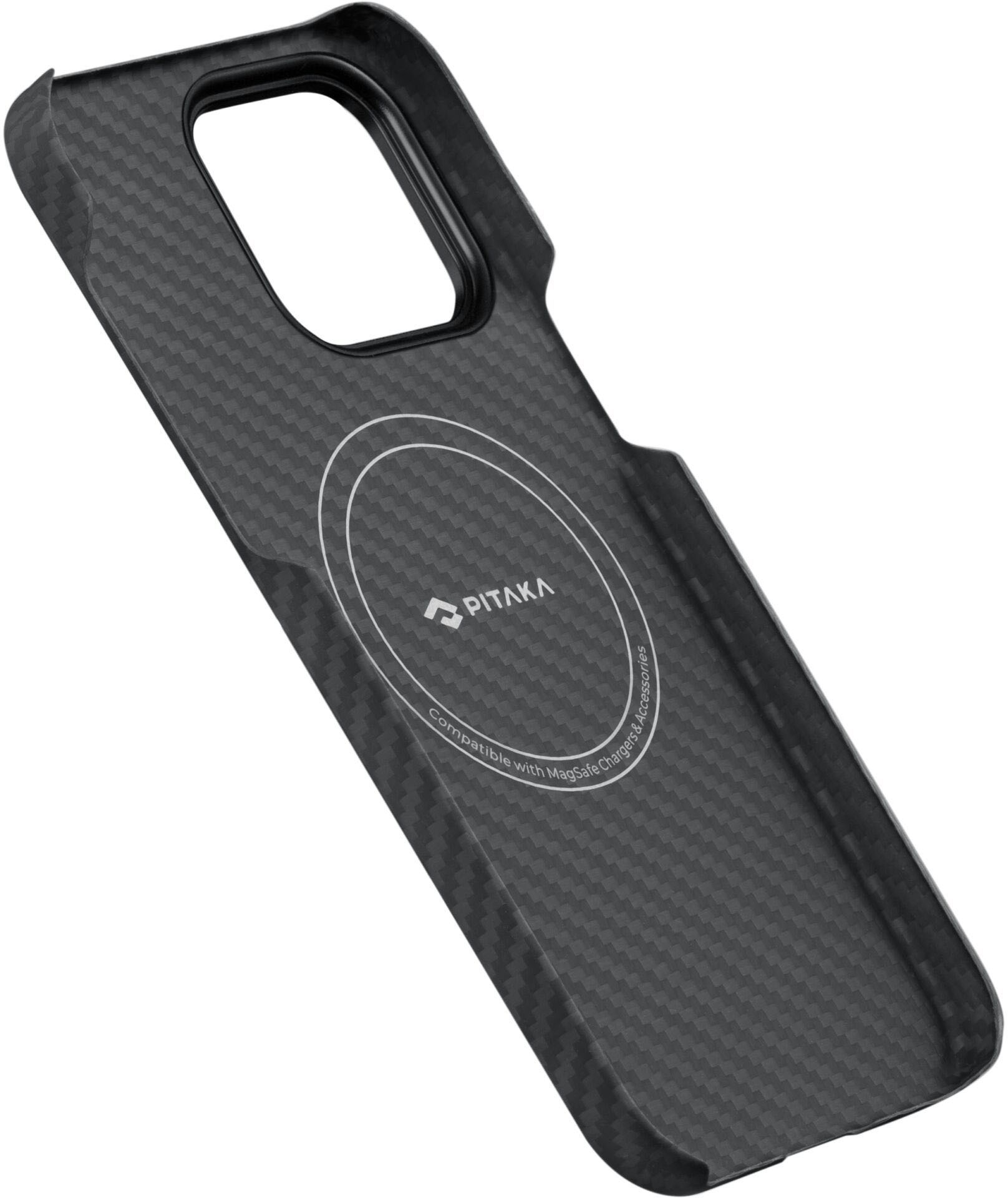 Pitaka Handyhülle »MagEz Case 3 for Pro Max iPhone 14 Black/Grey Twill«, hergestellt aus 1500D Aramid-Fasern