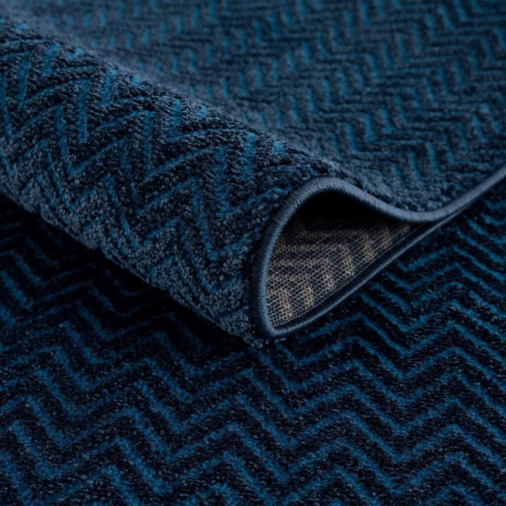 Carpet City Teppich »Friseé-Teppich FANCY805«, rund, 12 mm Höhe, Kurzflor, Einfarbig, 3D-Optik, Zickzack Look